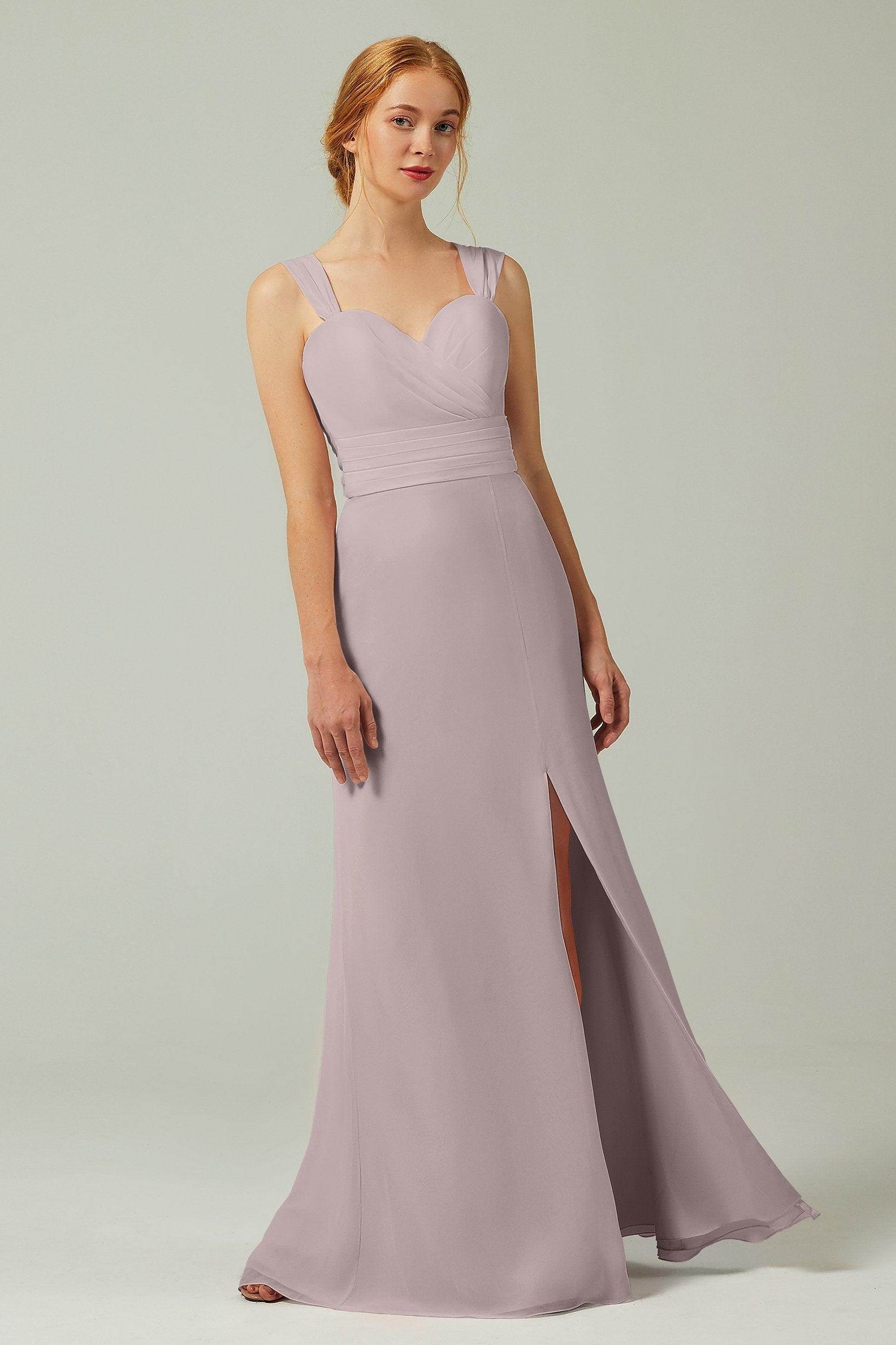 Sheath-Column Floor Length Chiffon Bridesmaid Dress CB0305