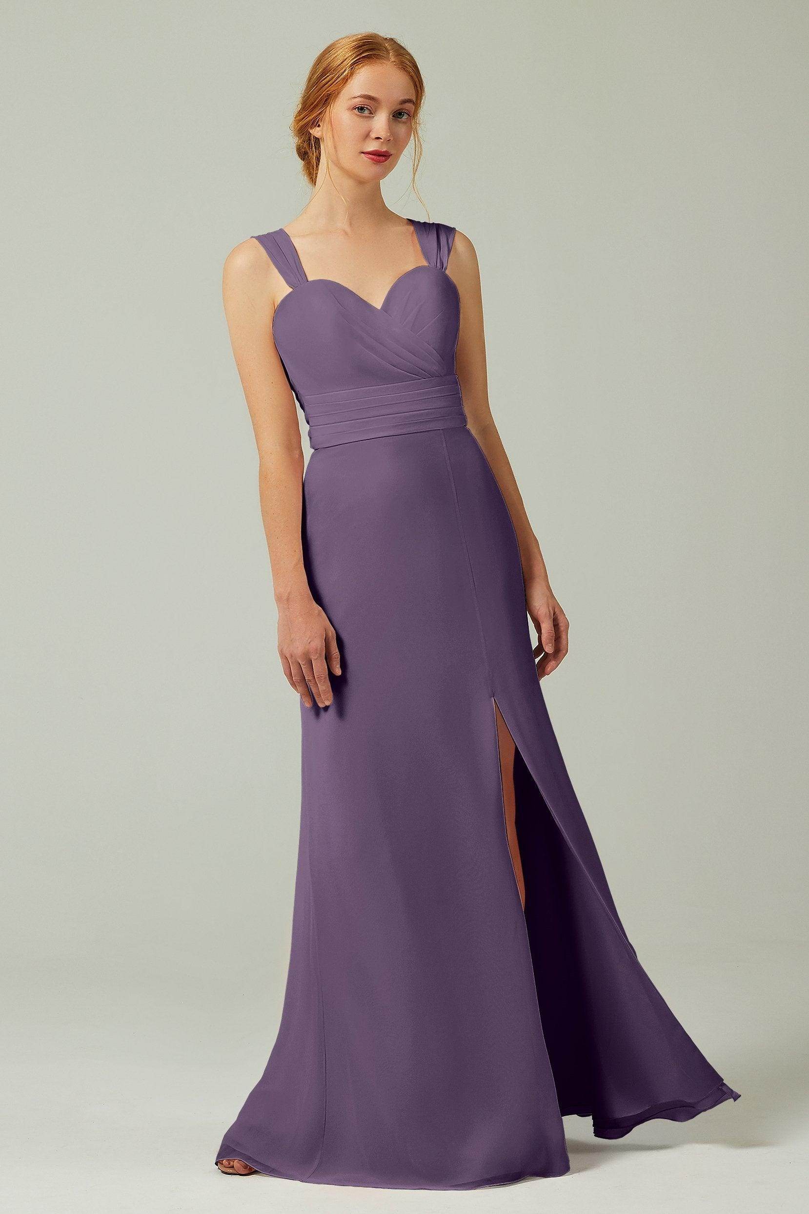 Sheath-Column Floor Length Chiffon Bridesmaid Dress CB0305