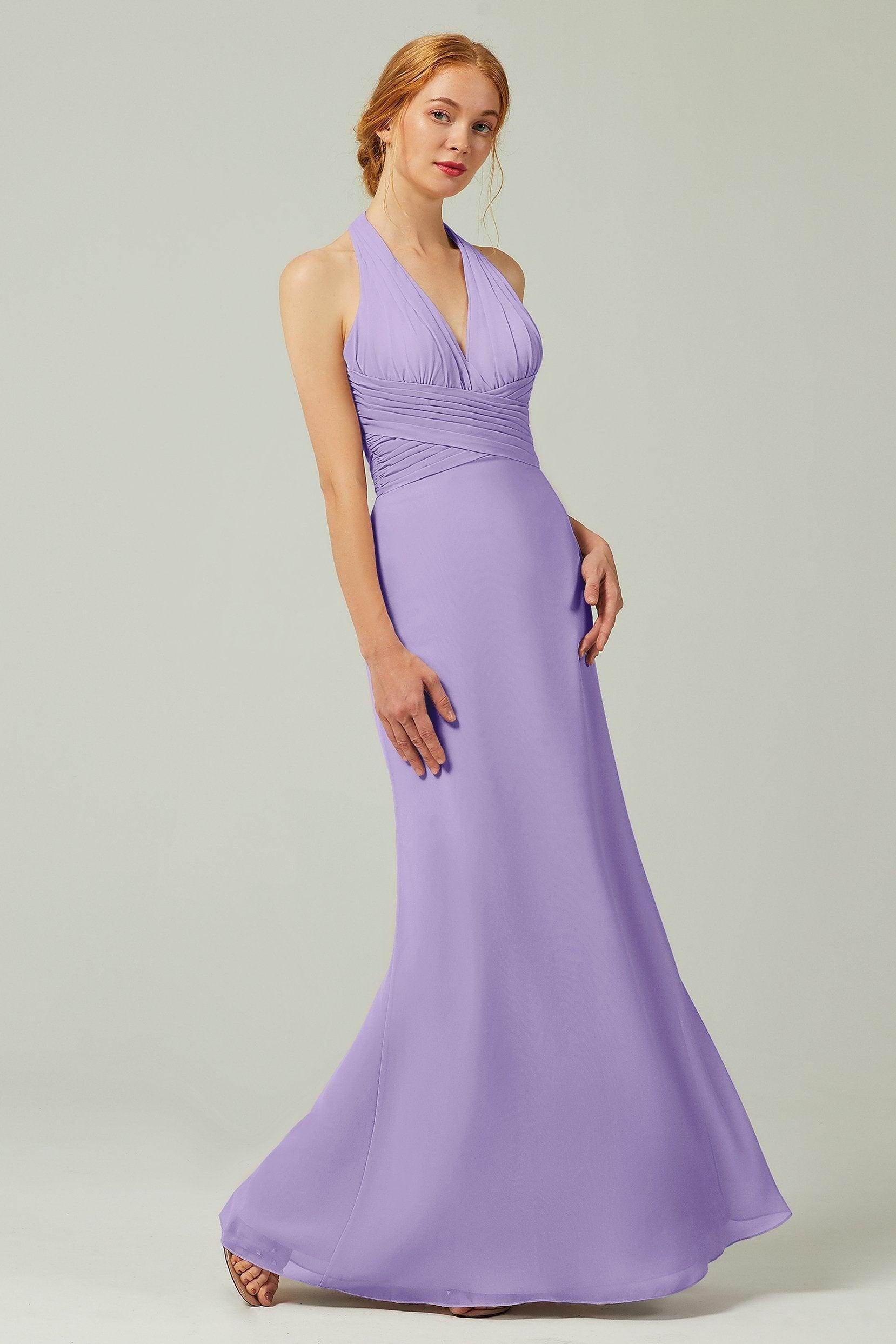 Sheath-Column Floor Length Chiffon Bridesmaid Dress CB0306