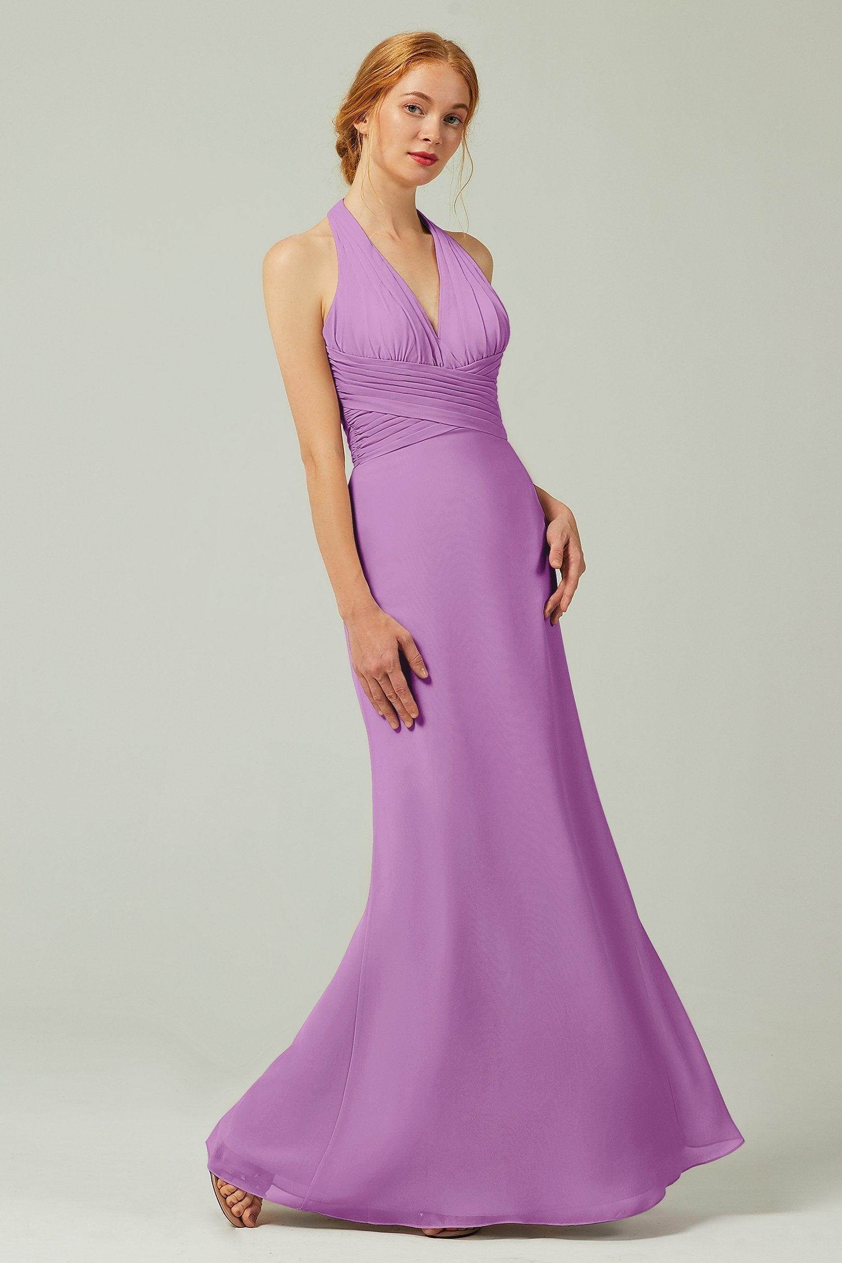 Sheath-Column Floor Length Chiffon Bridesmaid Dress CB0306