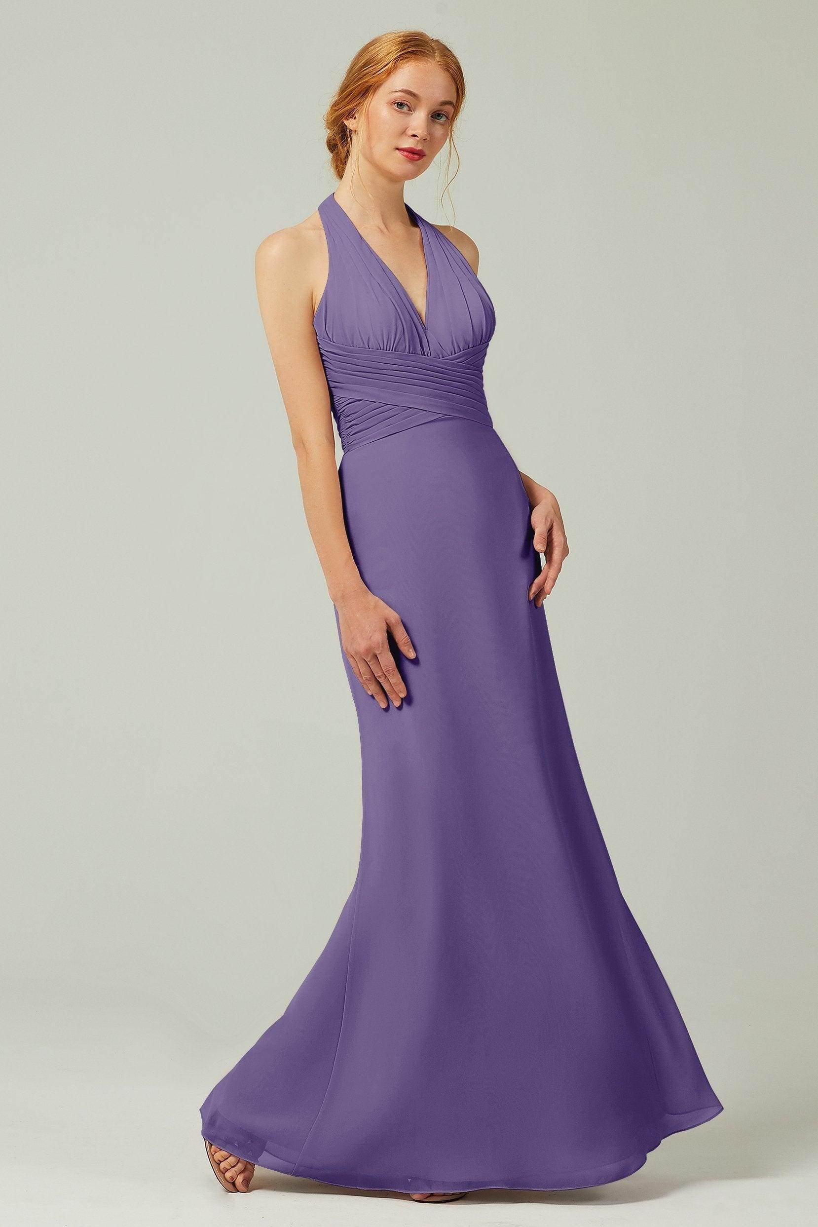 Sheath-Column Floor Length Chiffon Bridesmaid Dress CB0306
