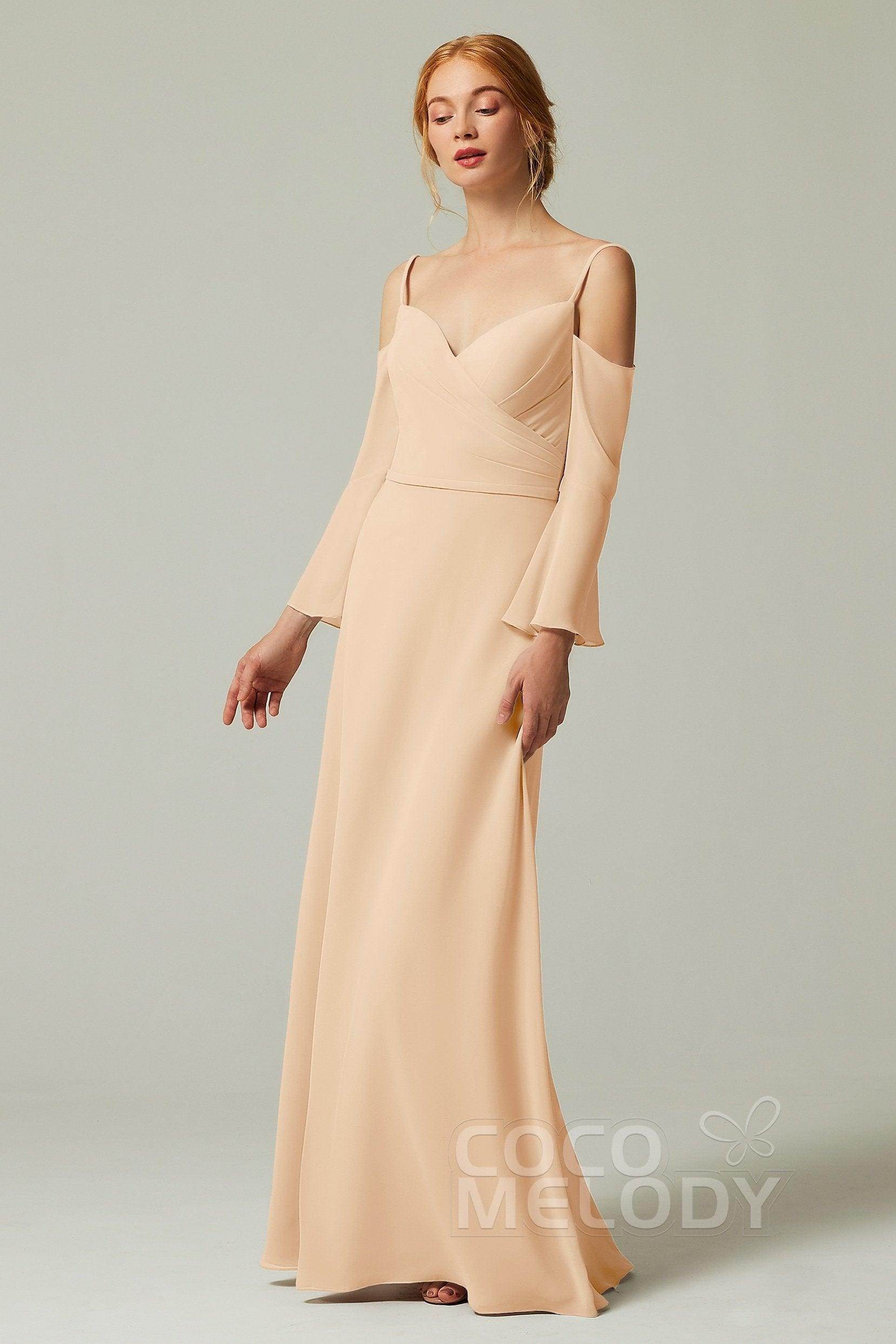A-Line Floor Length Chiffon Bridesmaid Dress CB0307