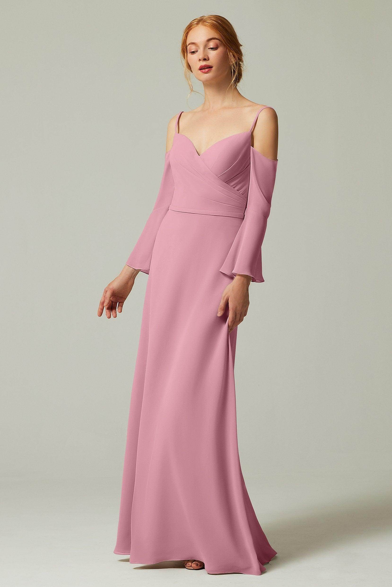 A-Line Floor Length Chiffon Bridesmaid Dress CB0307