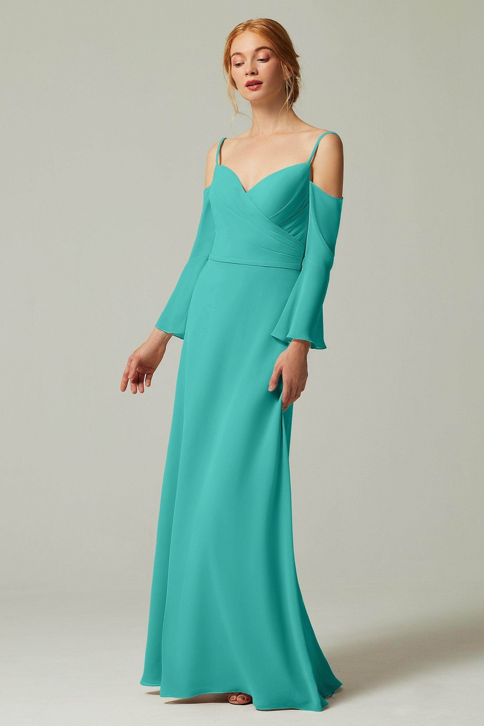A-Line Floor Length Chiffon Bridesmaid Dress CB0307