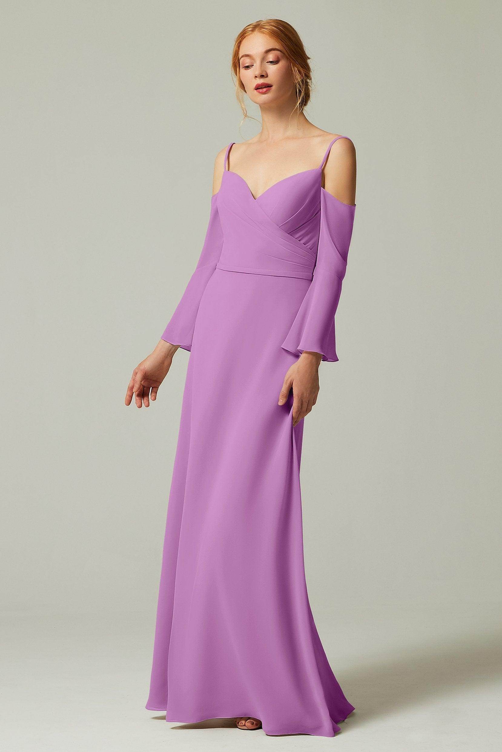 A-Line Floor Length Chiffon Bridesmaid Dress CB0307
