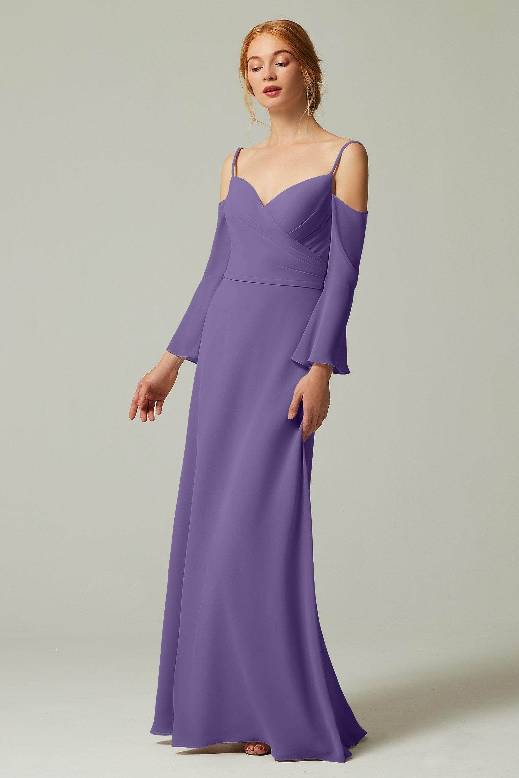 A-Line Floor Length Chiffon Bridesmaid Dress CB0307