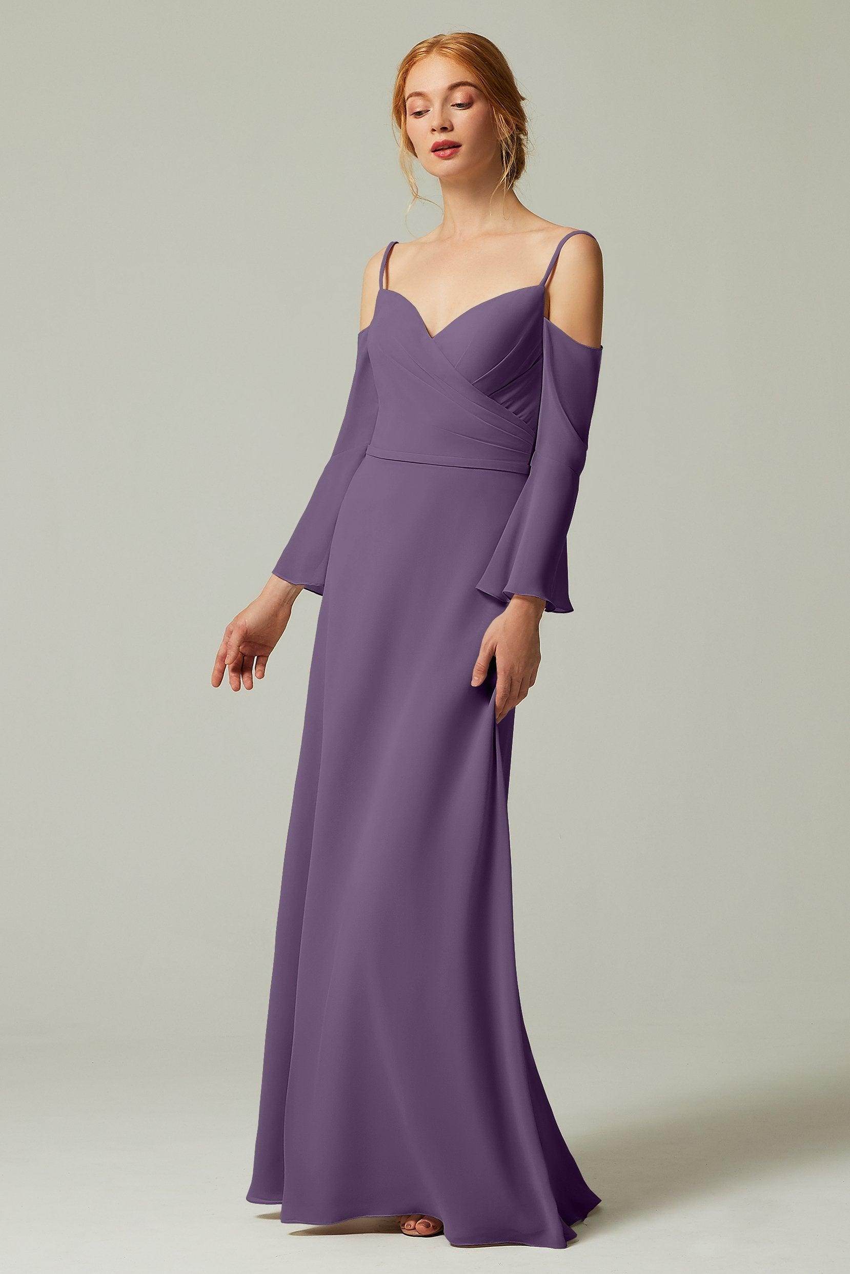 A-Line Floor Length Chiffon Bridesmaid Dress CB0307