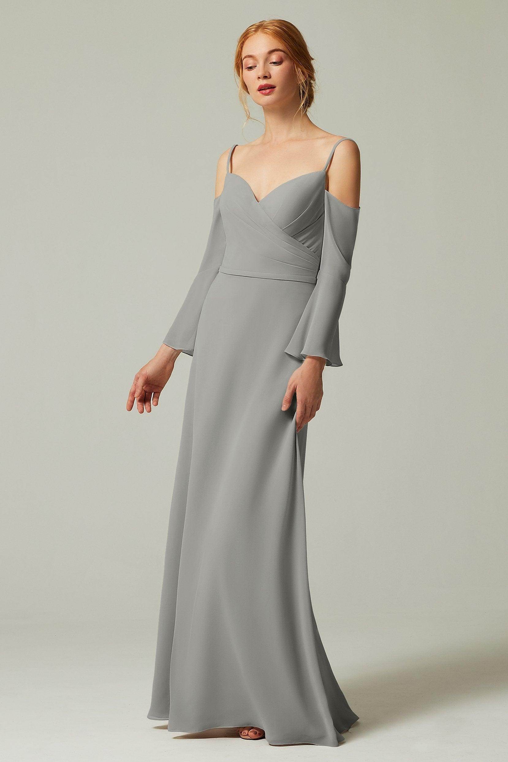 A-Line Floor Length Chiffon Bridesmaid Dress CB0307
