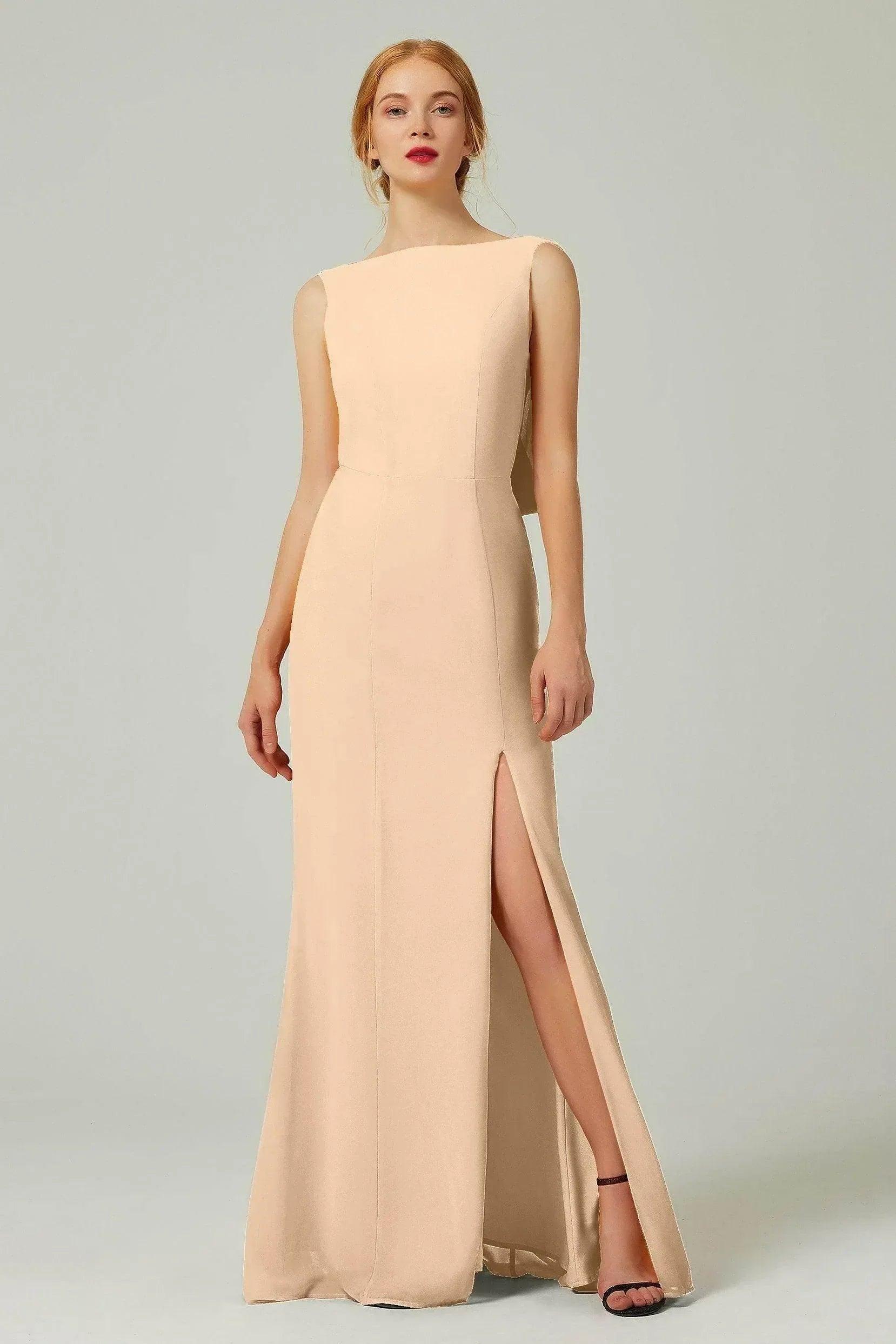 Sheath-Column Sweep-Brush Chiffon Bridesmaid Dress Formal Dresses CB0310