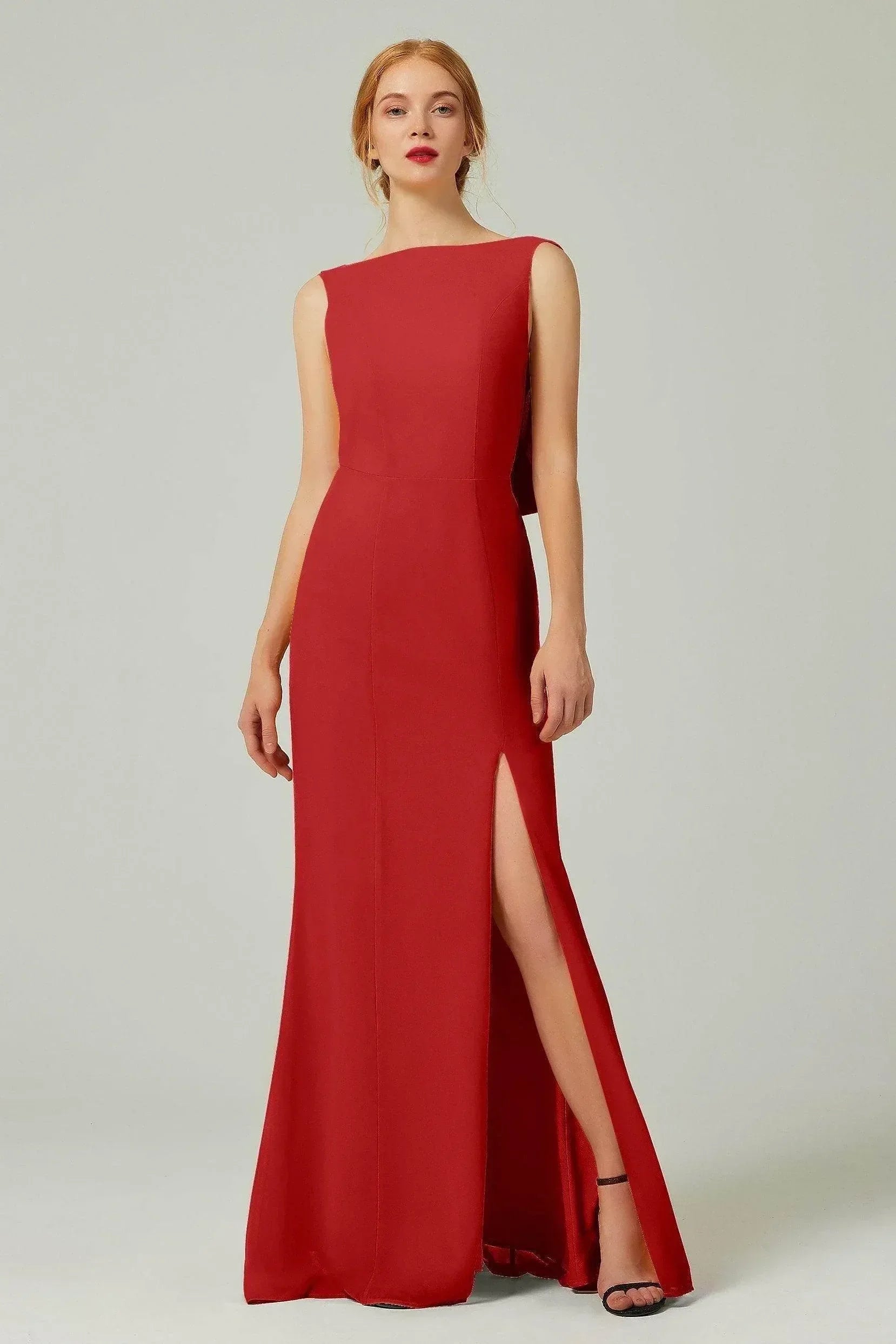 Sheath-Column Sweep-Brush Chiffon Bridesmaid Dress Formal Dresses CB0310PS