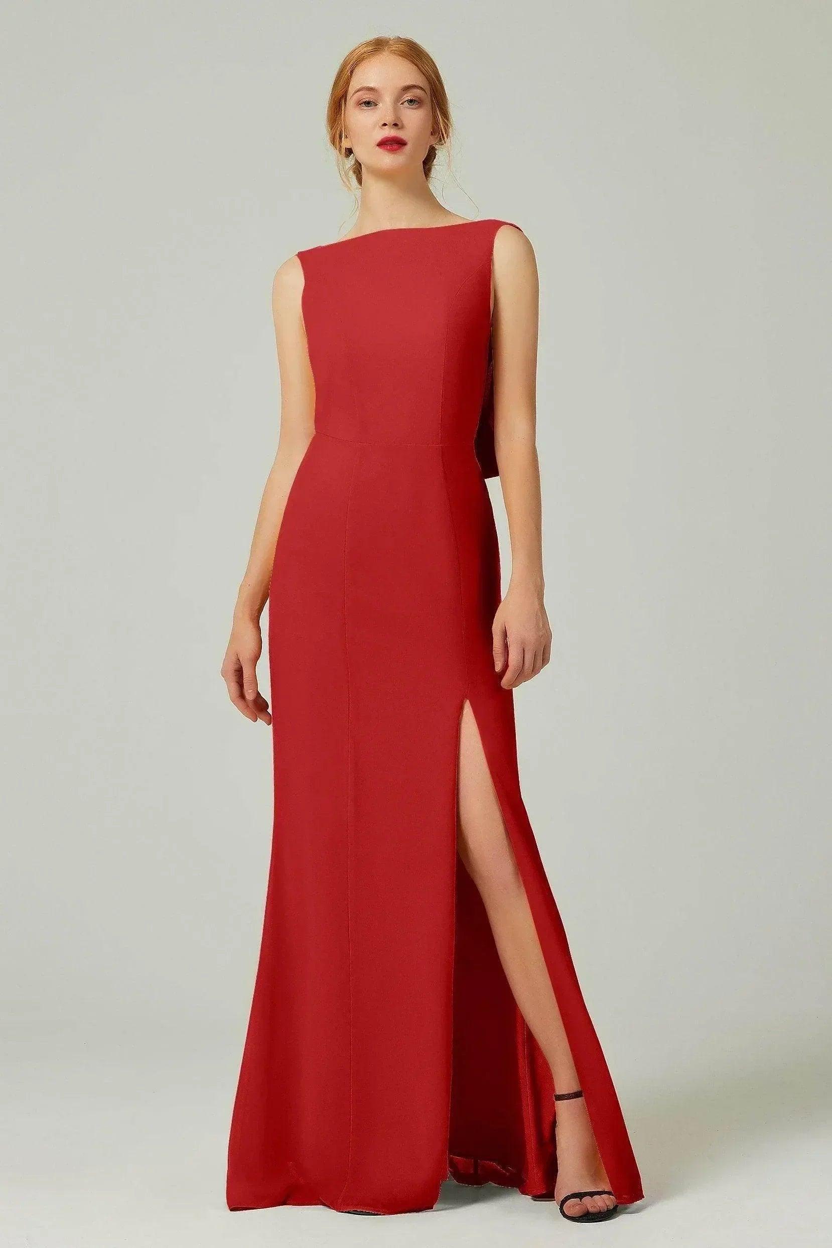 Sheath-Column Sweep-Brush Chiffon Bridesmaid Dress Formal Dresses CB0310
