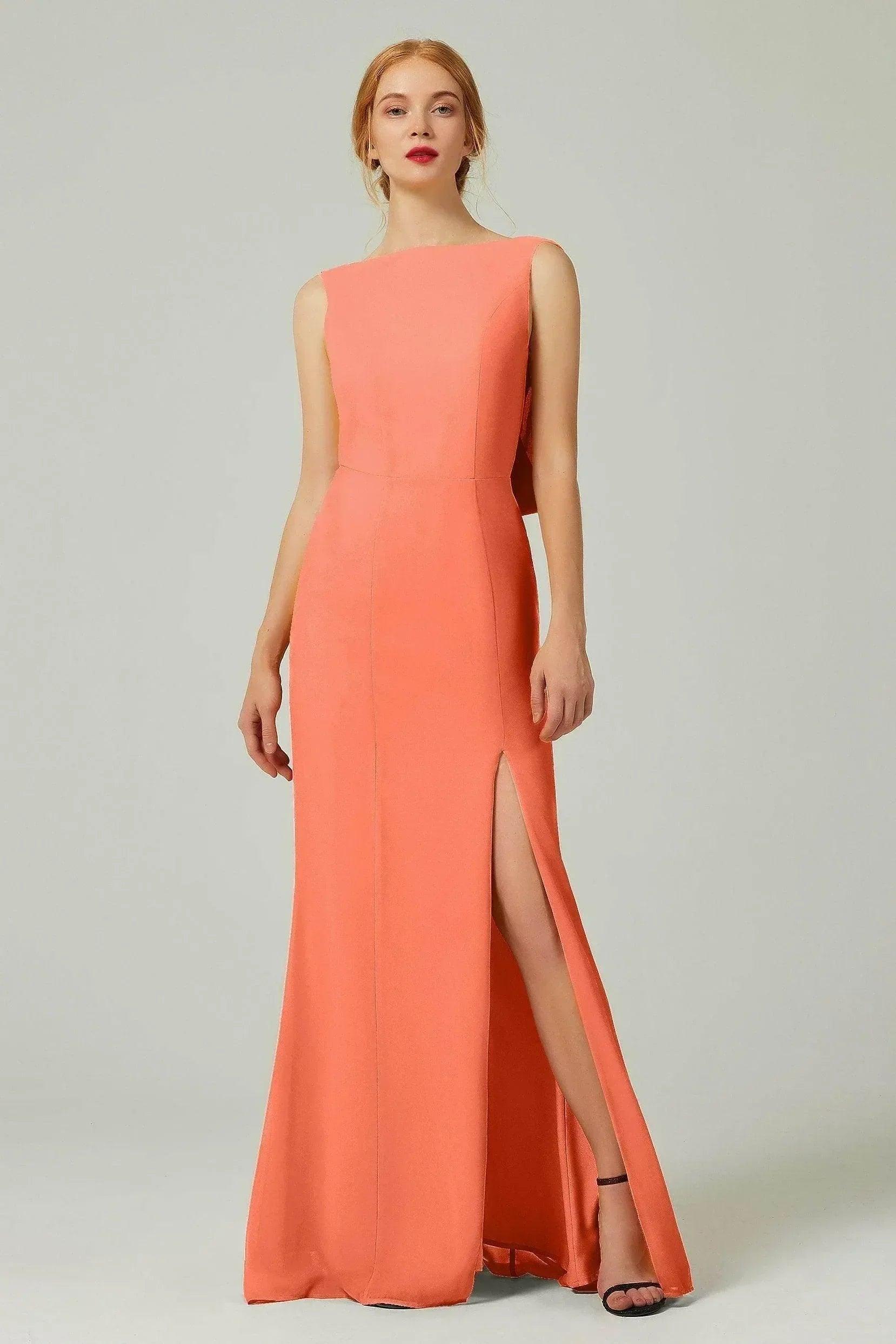 Sheath-Column Sweep-Brush Chiffon Bridesmaid Dress Formal Dresses CB0310PS