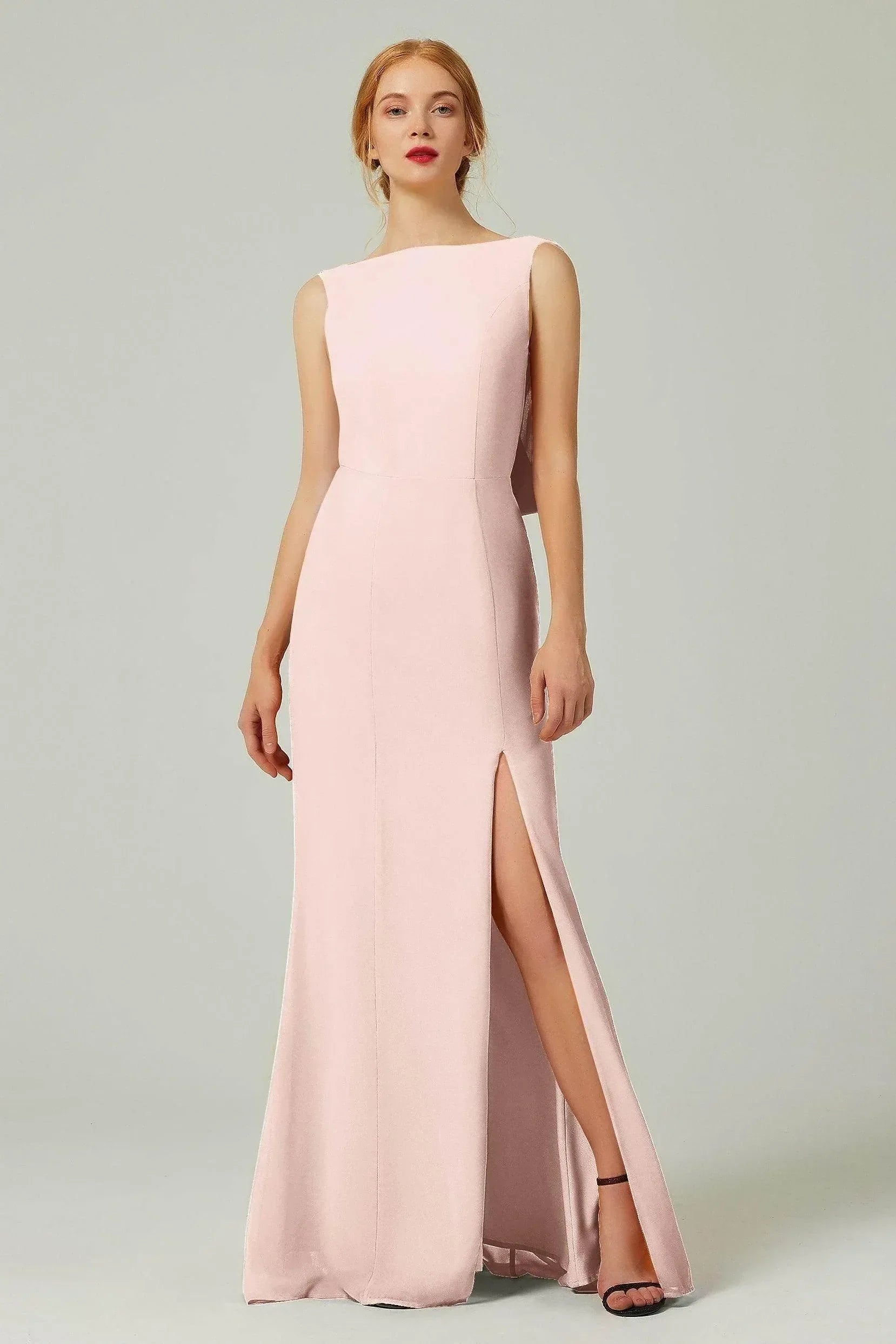 Sheath-Column Sweep-Brush Chiffon Bridesmaid Dress Formal Dresses CB0310