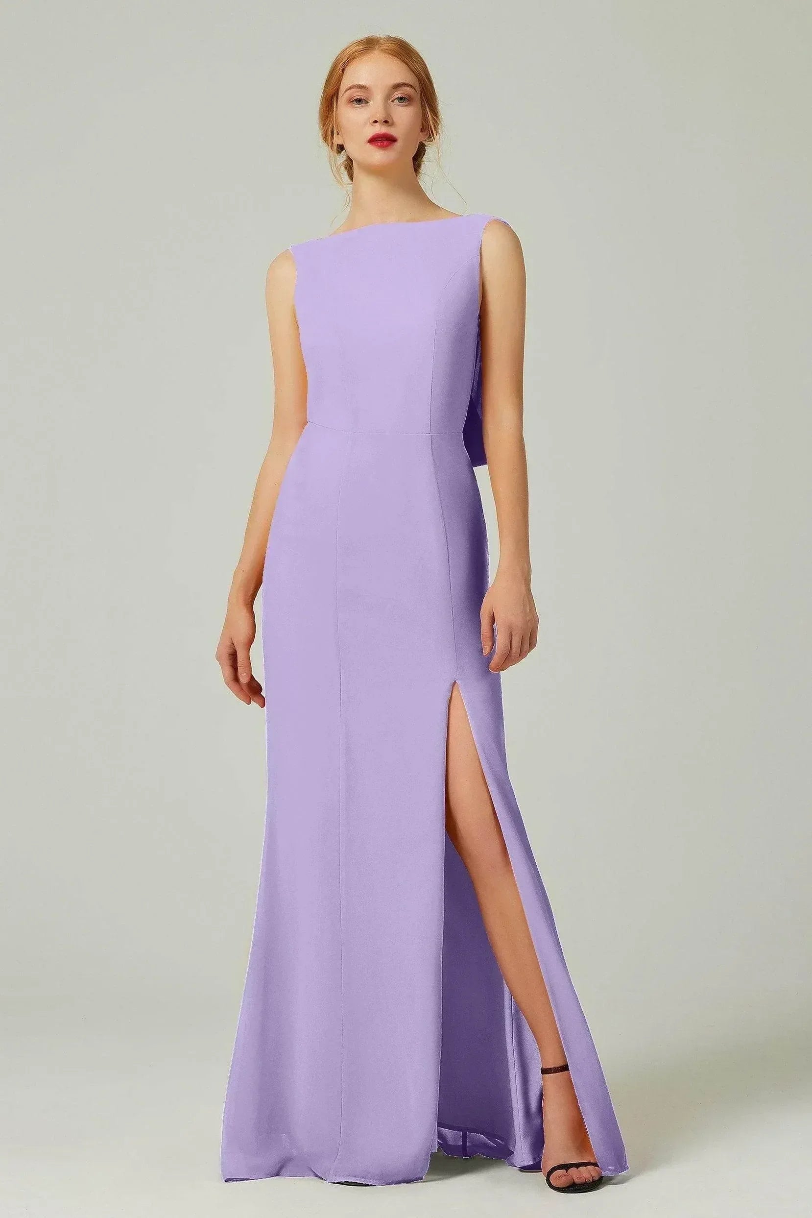 Sheath-Column Sweep-Brush Chiffon Bridesmaid Dress Formal Dresses CB0310PS