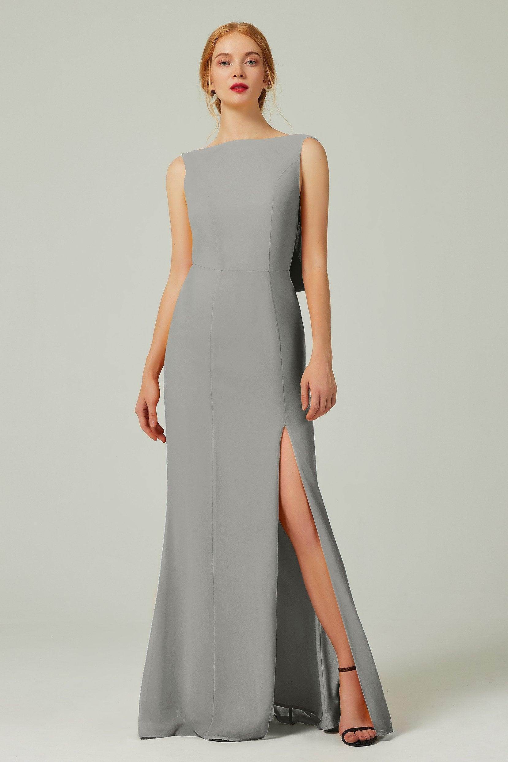 Sheath-Column Sweep-Brush Chiffon Bridesmaid Dress Formal Dresses CB0310