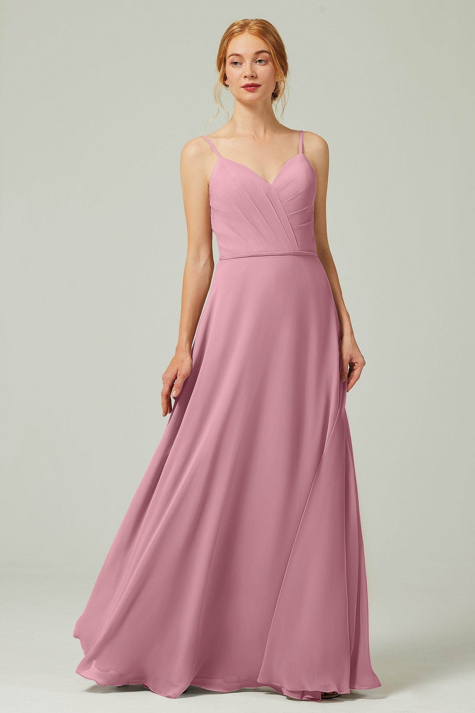 A-Line Floor Length Chiffon Bridesmaid Dress CB0312