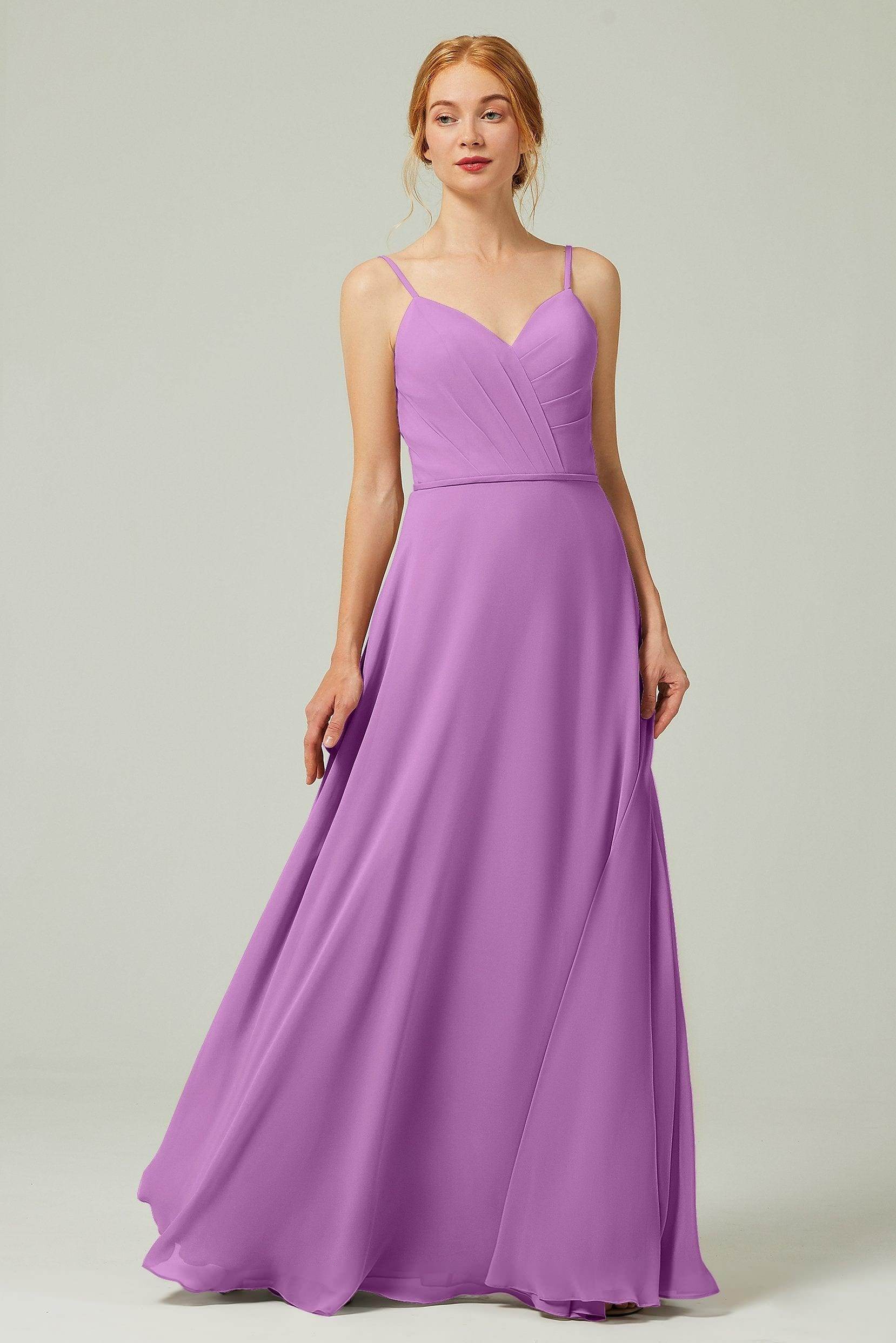 A-Line Floor Length Chiffon Bridesmaid Dress CB0312