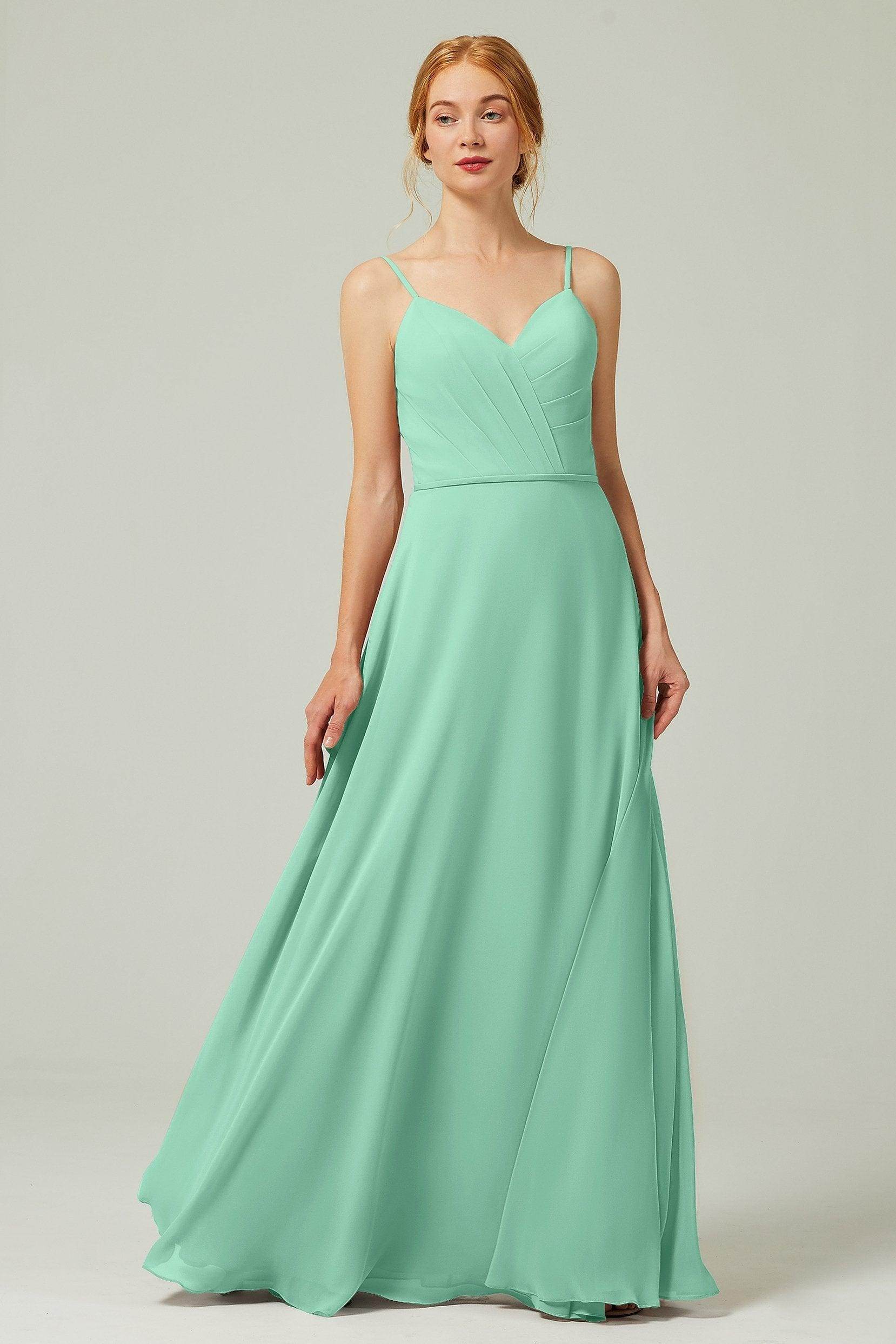 A-Line Floor Length Chiffon Bridesmaid Dress CB0312