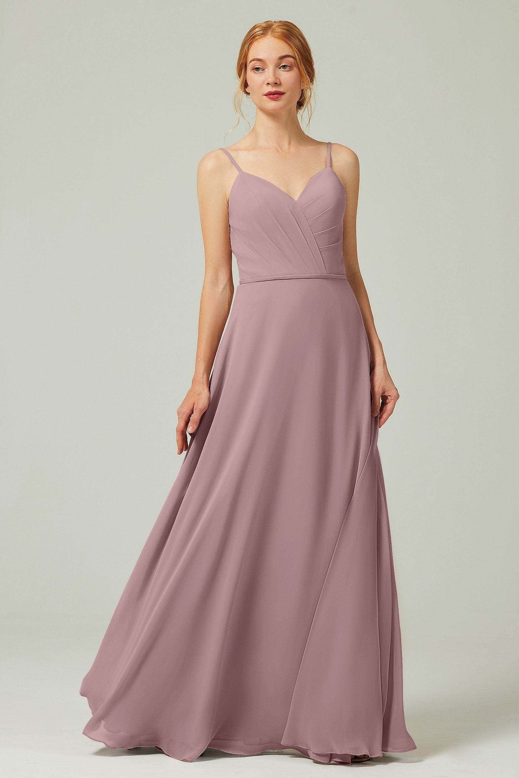 A-Line Floor Length Chiffon Bridesmaid Dress CB0312