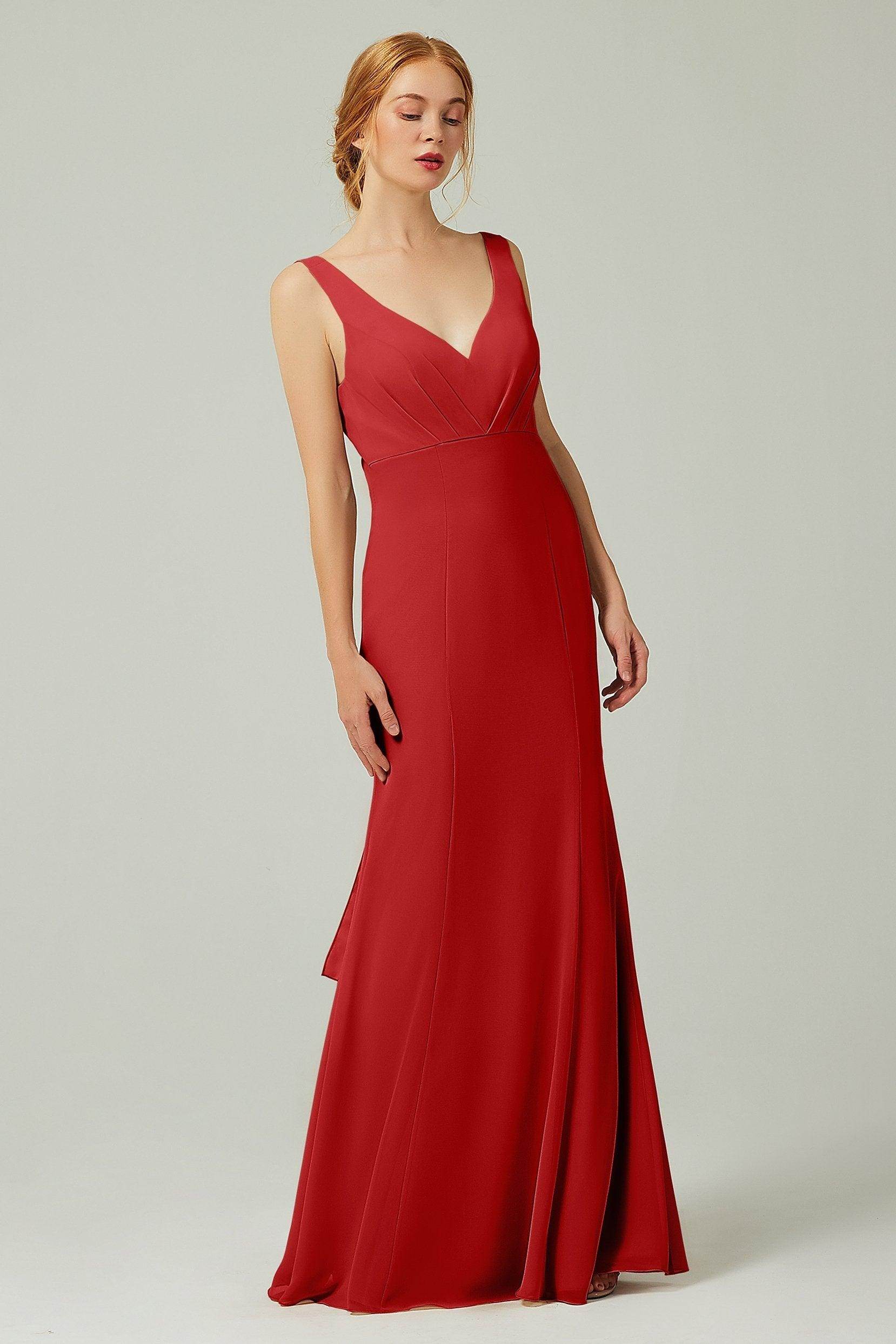 Sheath-Column Floor Length Chiffon Bridesmaid Dress CB0314