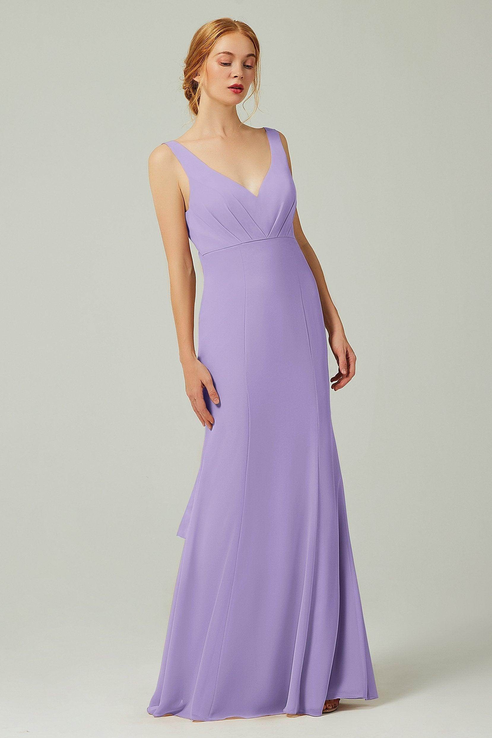Sheath-Column Floor Length Chiffon Bridesmaid Dress CB0314