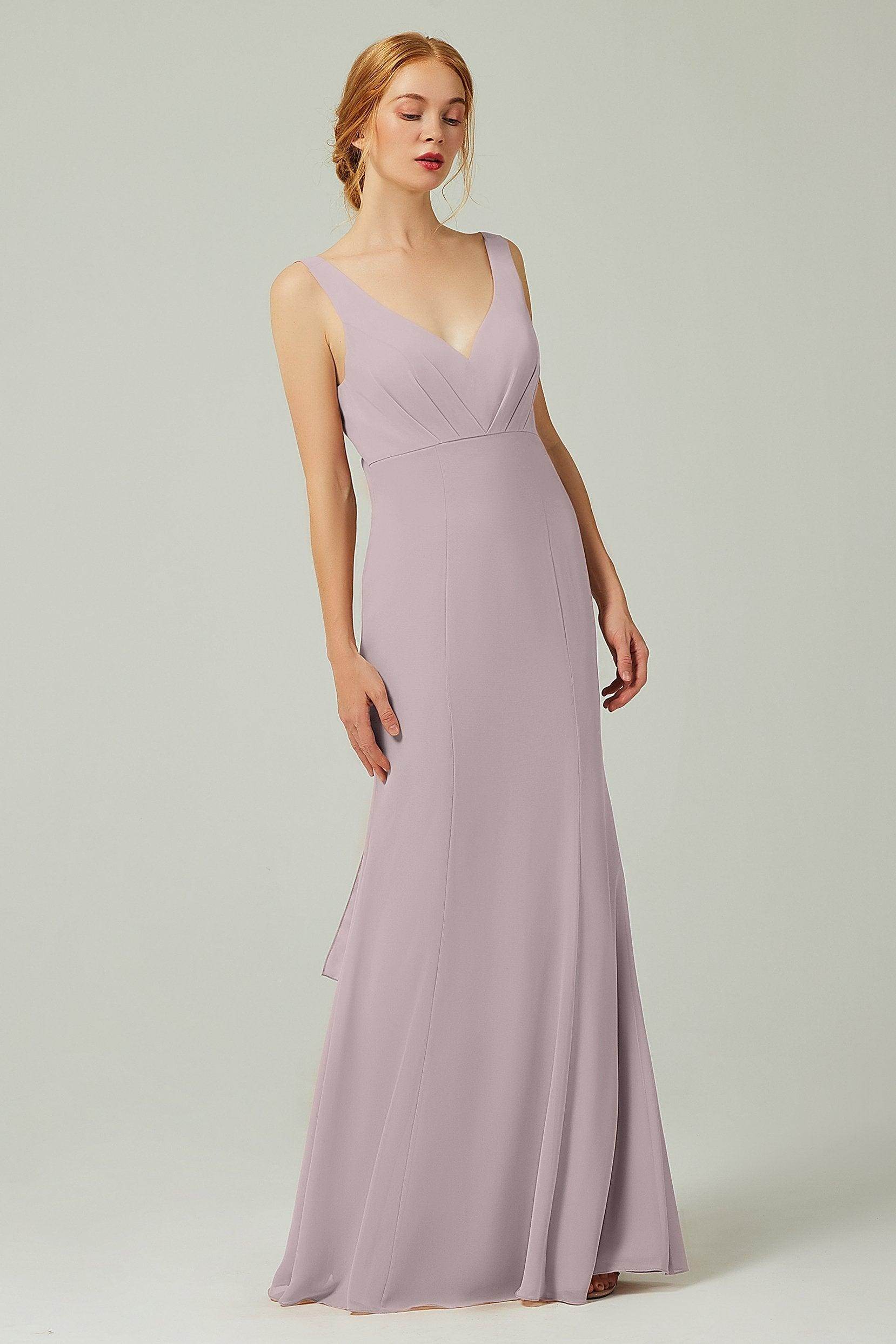 Sheath-Column Floor Length Chiffon Bridesmaid Dress CB0314