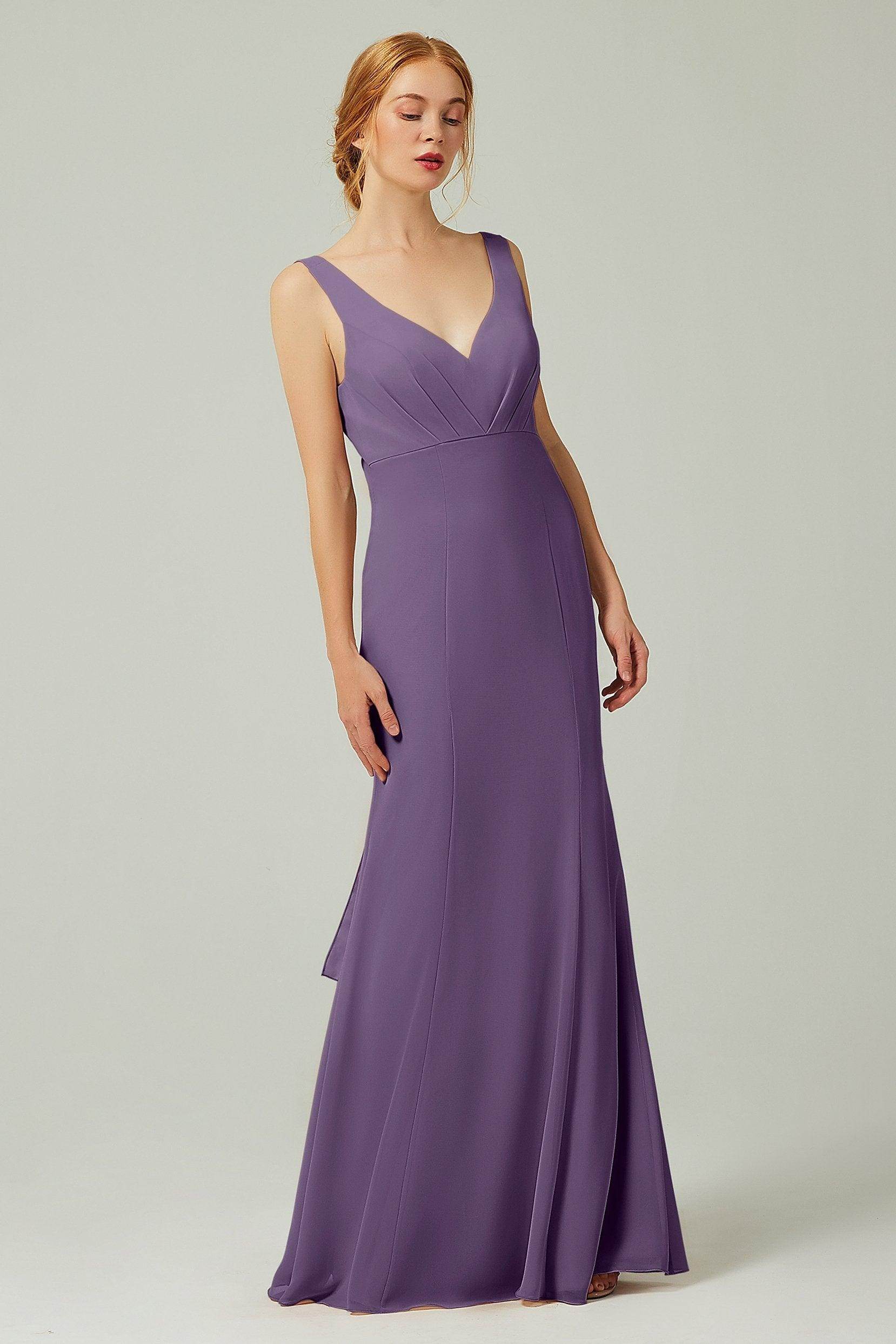 Sheath-Column Floor Length Chiffon Bridesmaid Dress CB0314