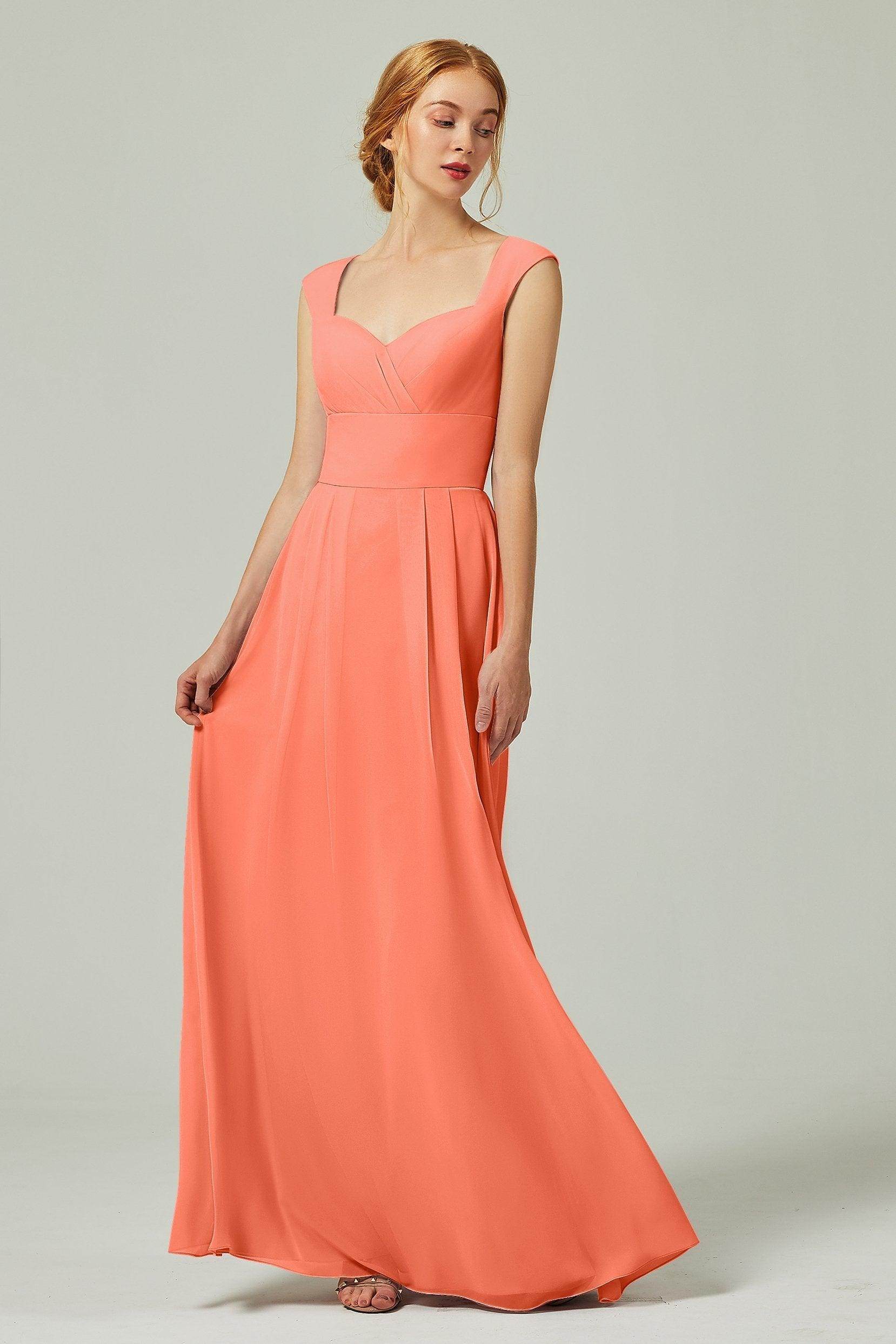 A-Line Floor Length Chiffon Bridesmaid Dress CB0315