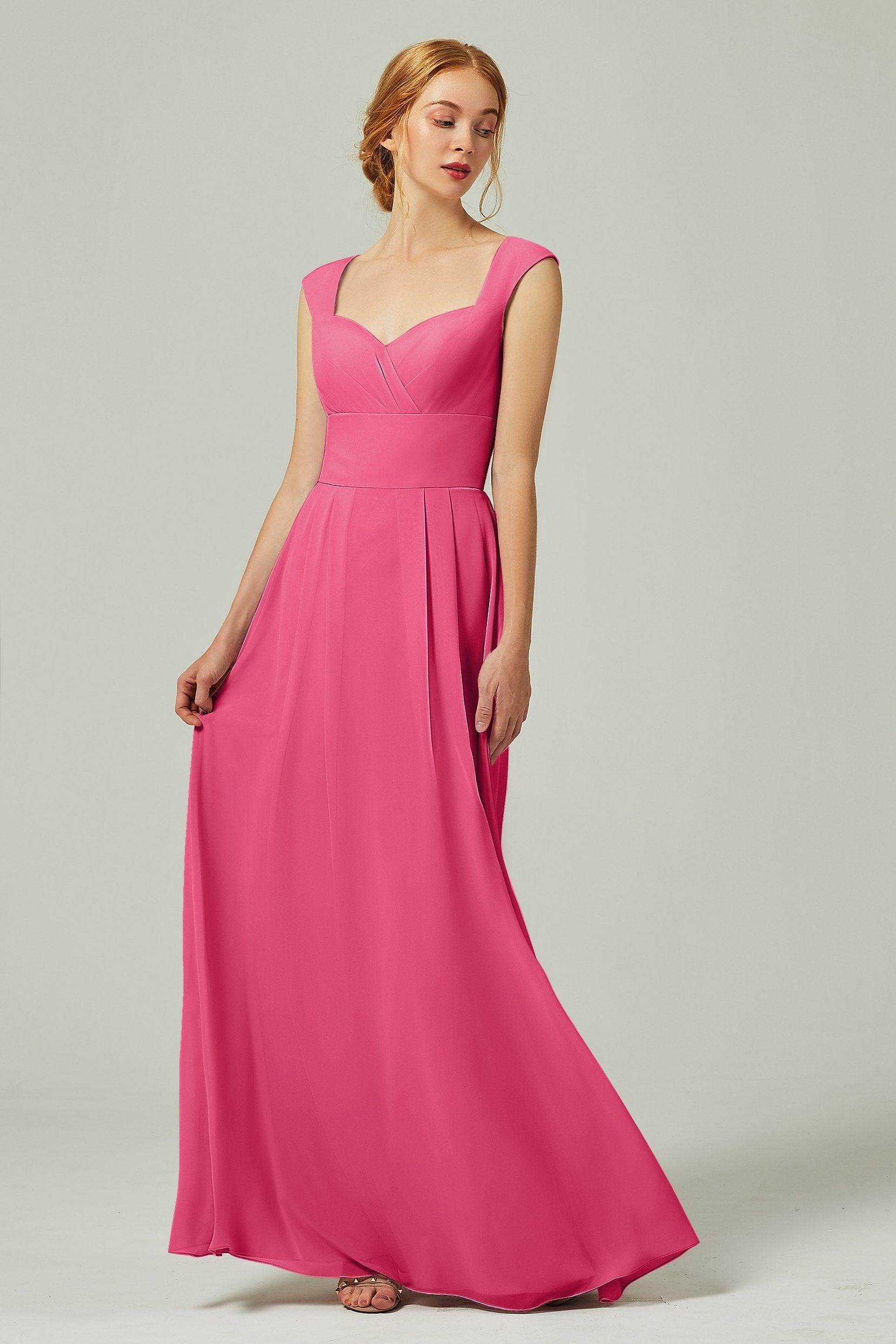 A-Line Floor Length Chiffon Bridesmaid Dress CB0315
