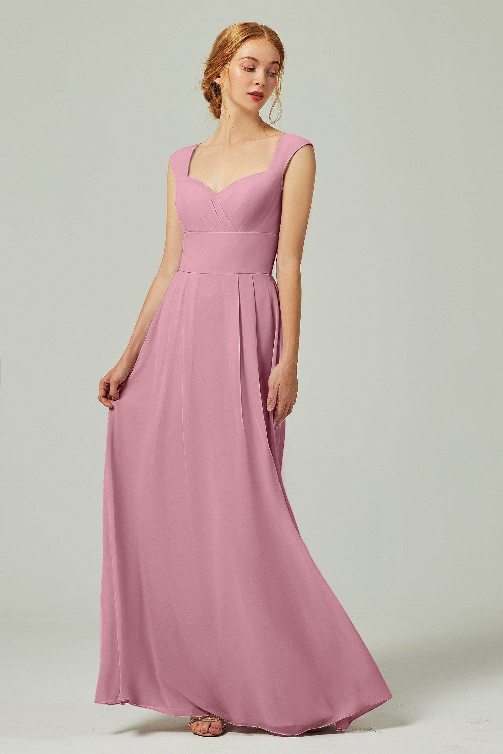 A-Line Floor Length Chiffon Bridesmaid Dress CB0315