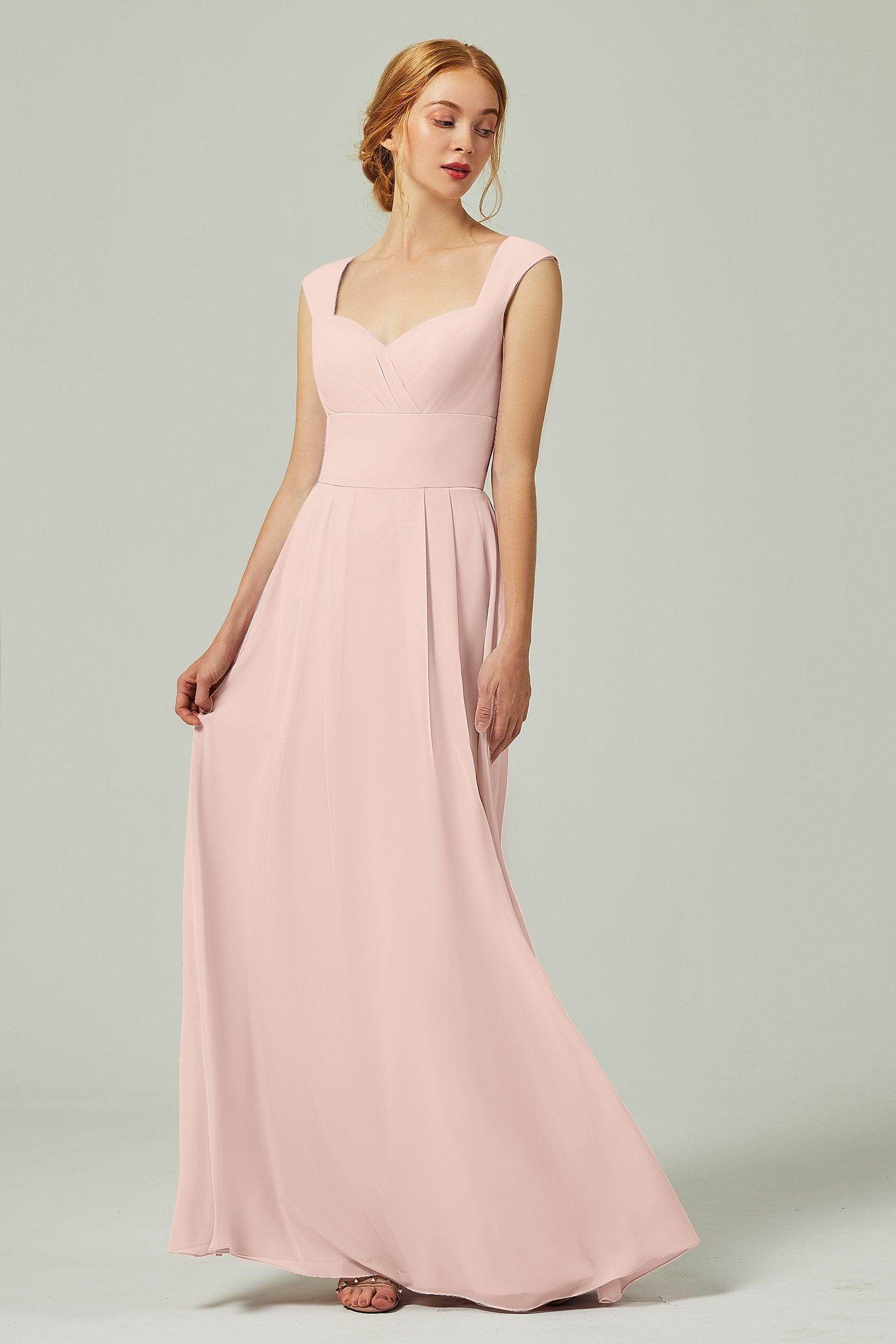 A-Line Floor Length Chiffon Bridesmaid Dress CB0315