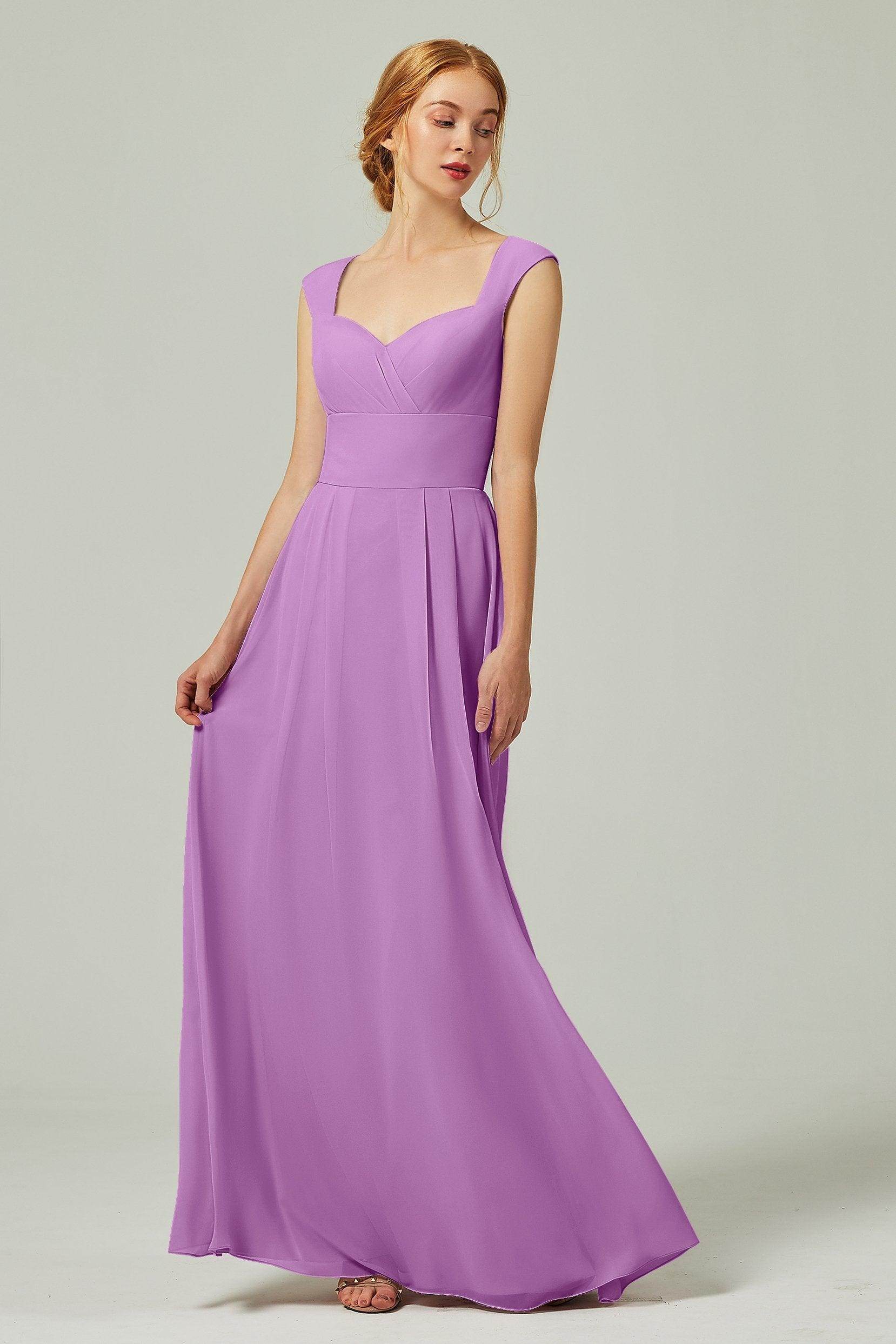 A-Line Floor Length Chiffon Bridesmaid Dress CB0315