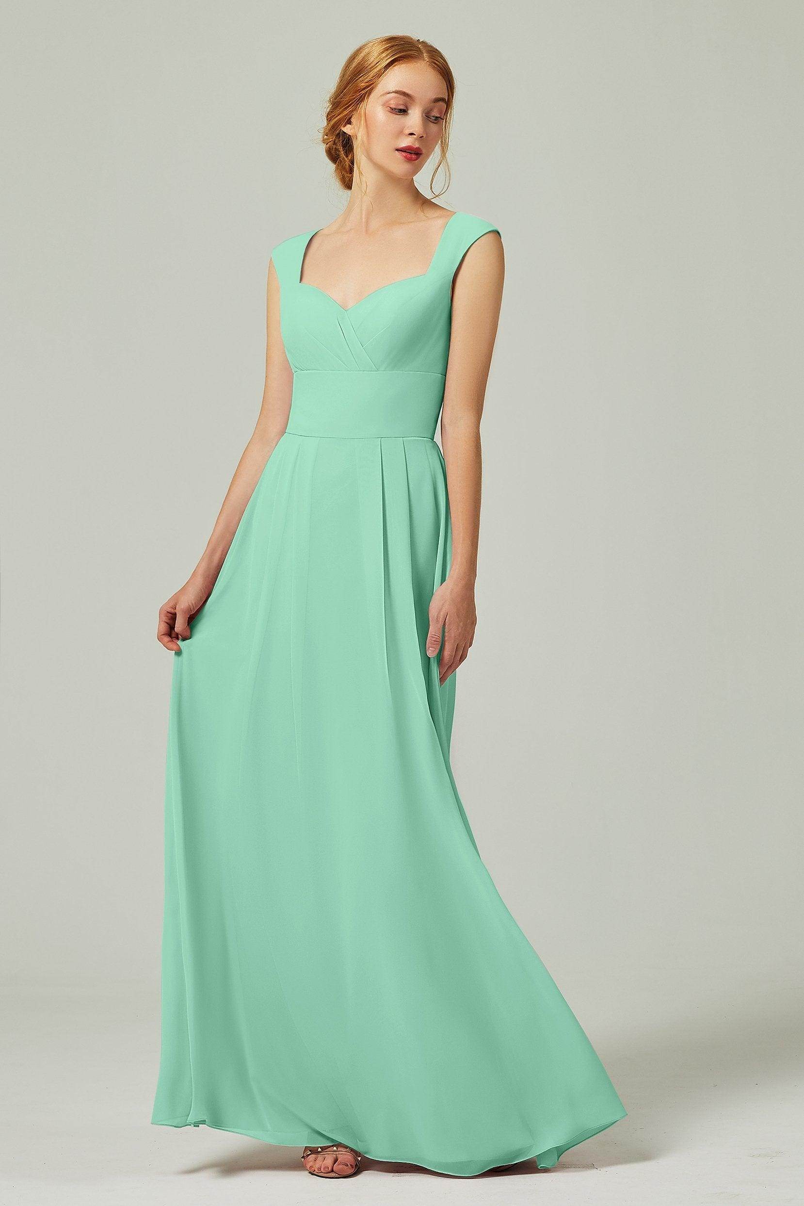 A-Line Floor Length Chiffon Bridesmaid Dress CB0315