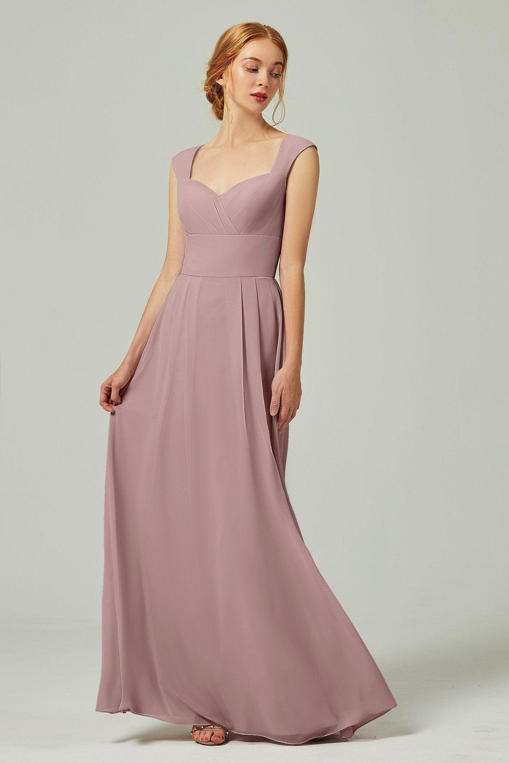 A-Line Floor Length Chiffon Bridesmaid Dress CB0315