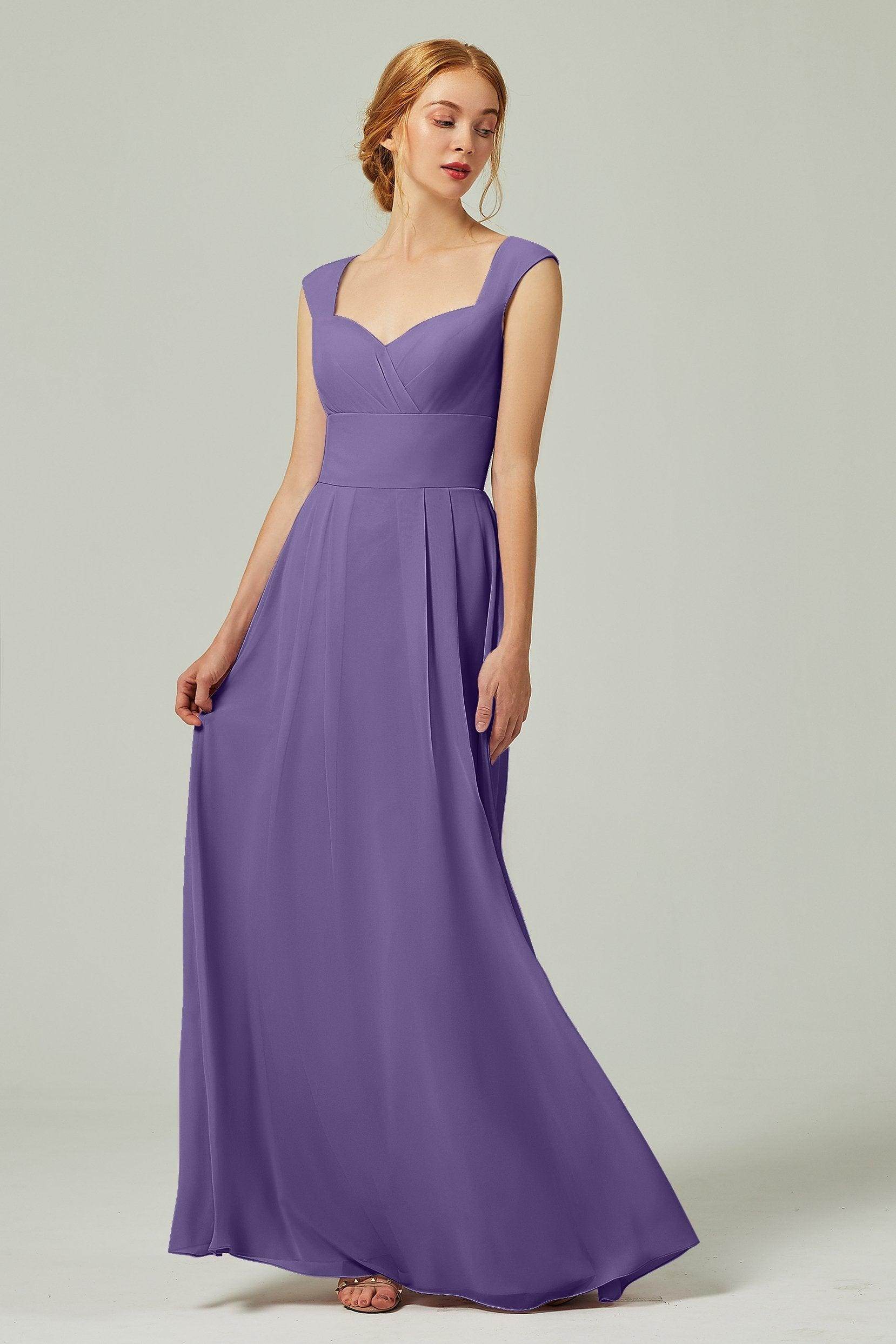 A-Line Floor Length Chiffon Bridesmaid Dress CB0315
