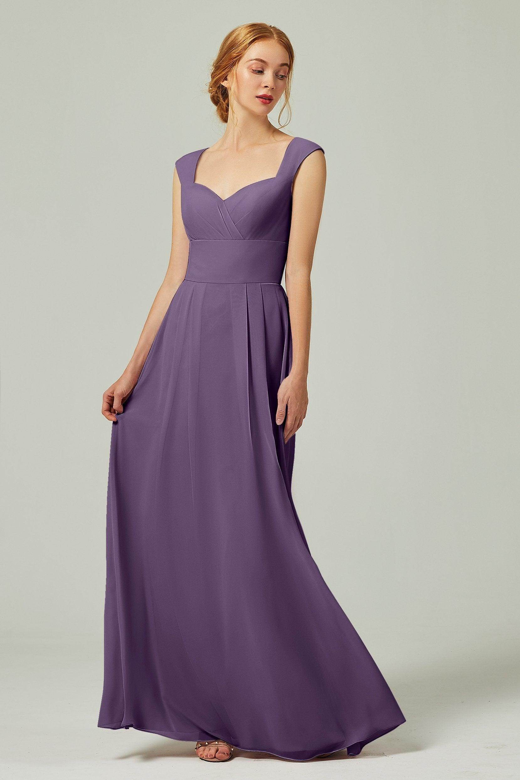 A-Line Floor Length Chiffon Bridesmaid Dress CB0315