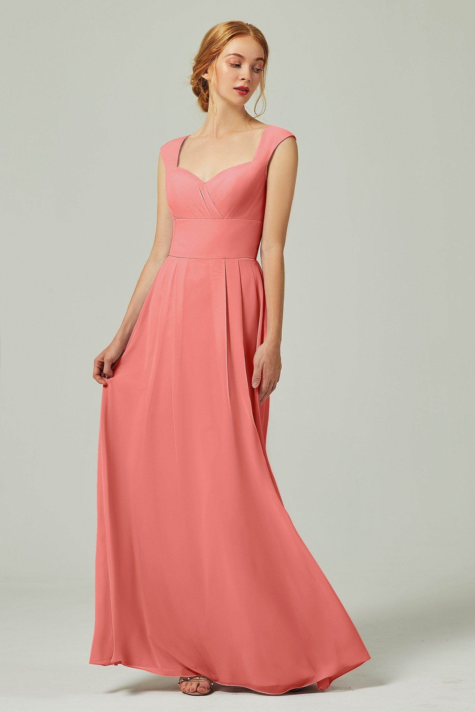 A-Line Floor Length Chiffon Bridesmaid Dress CB0315