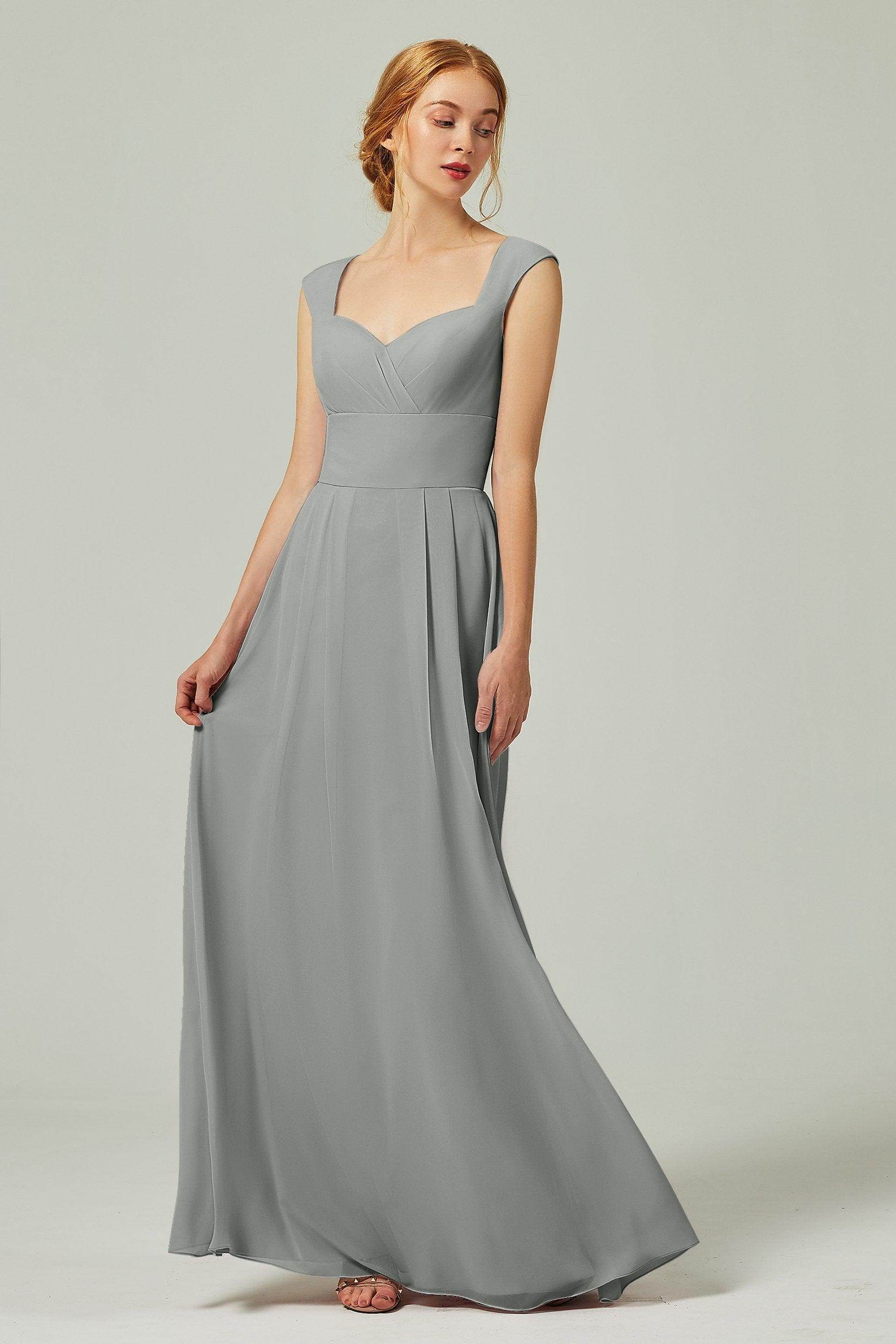 A-Line Floor Length Chiffon Bridesmaid Dress CB0315