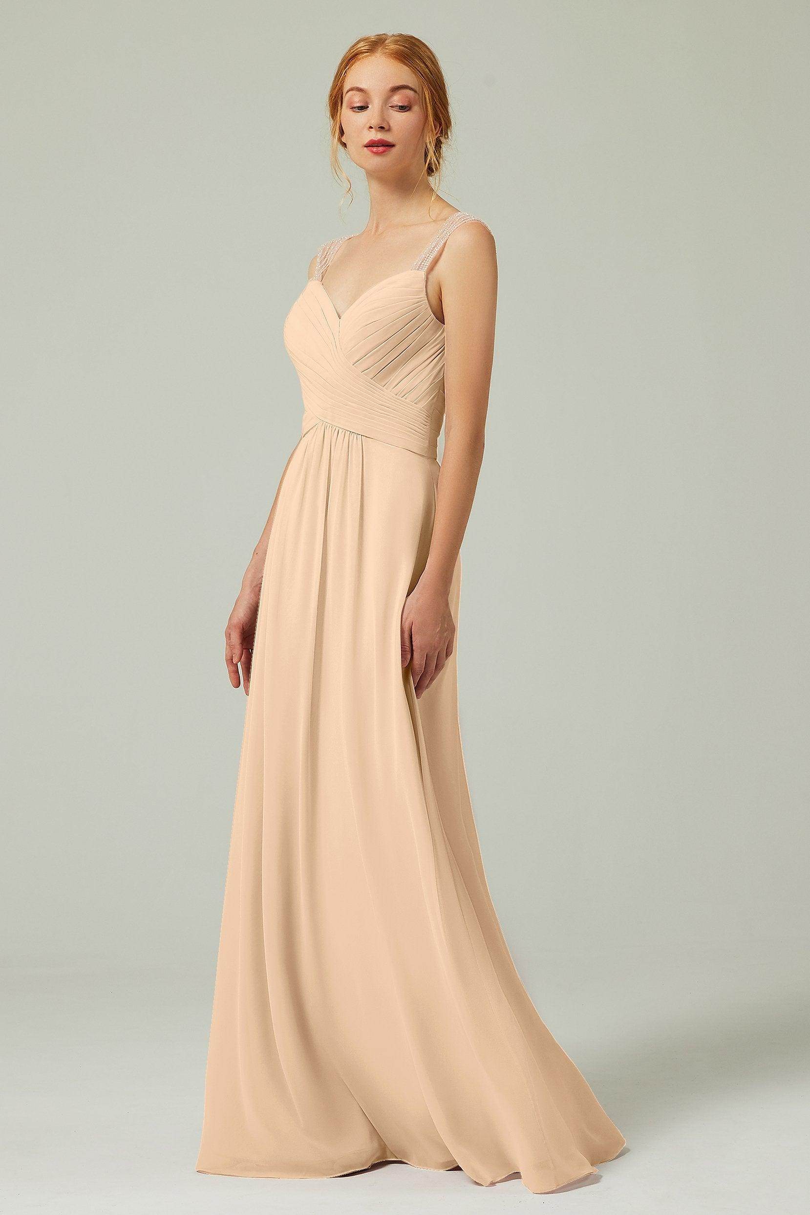 A-Line Floor Length Chiffon Bridesmaid Dress CB0316