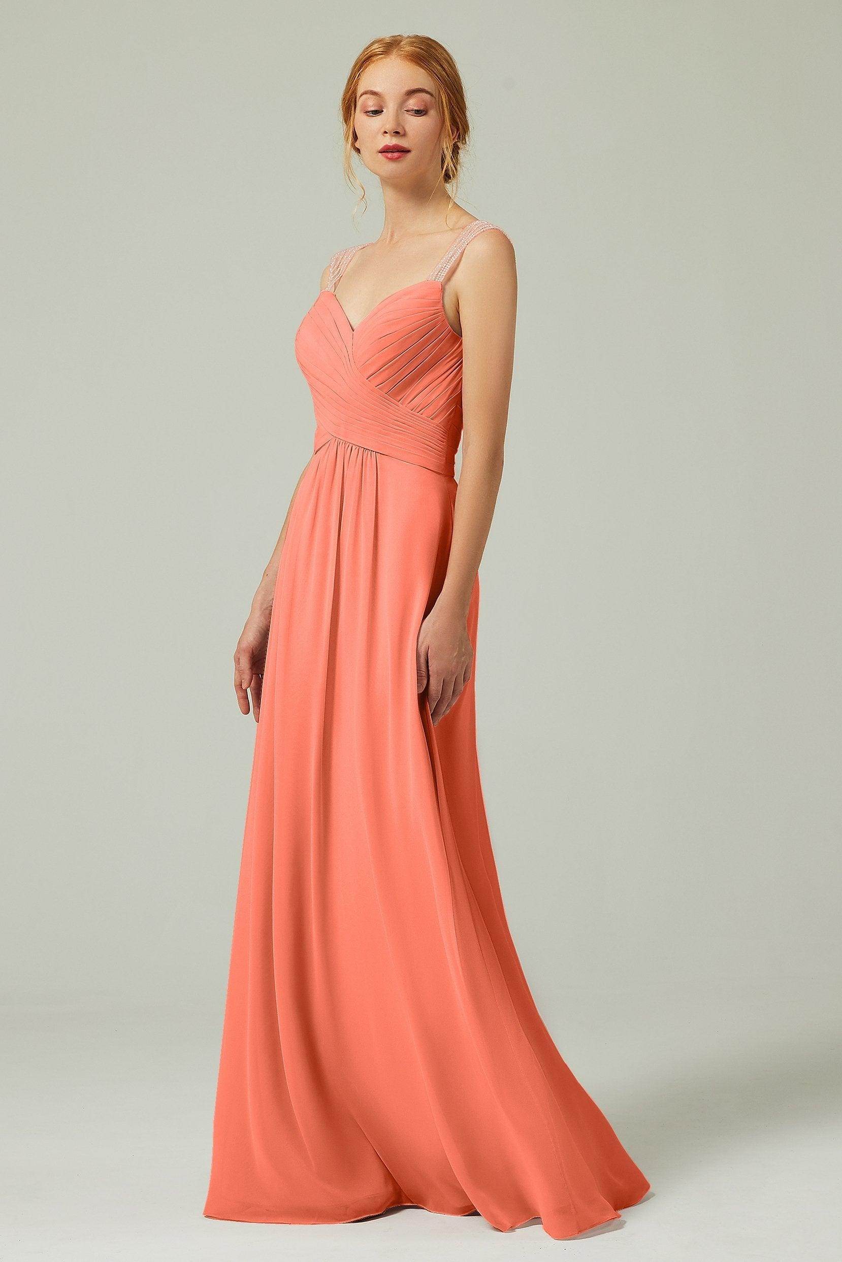 A-Line Floor Length Chiffon Bridesmaid Dress CB0316