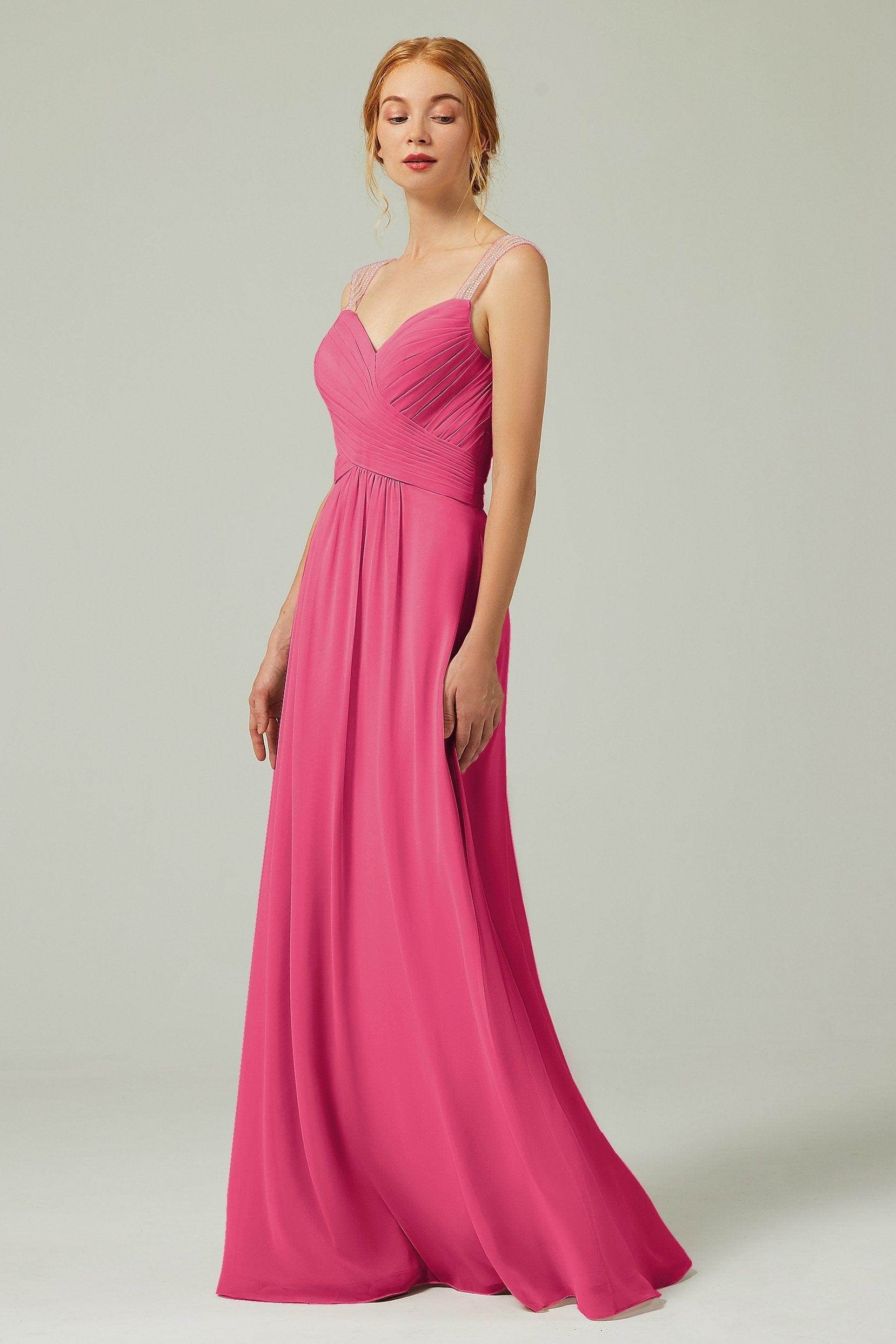 A-Line Floor Length Chiffon Bridesmaid Dress CB0316