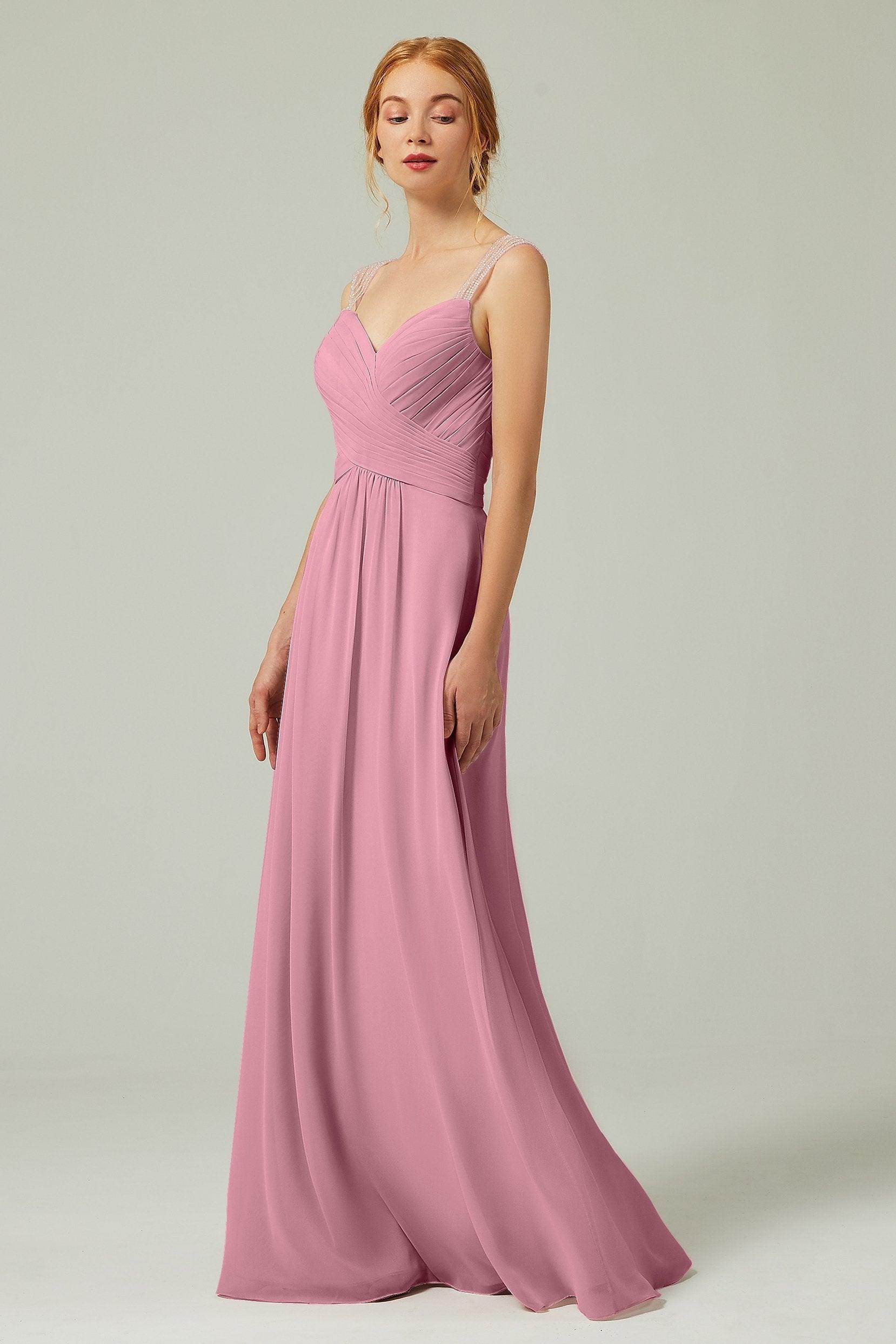 A-Line Floor Length Chiffon Bridesmaid Dress CB0316