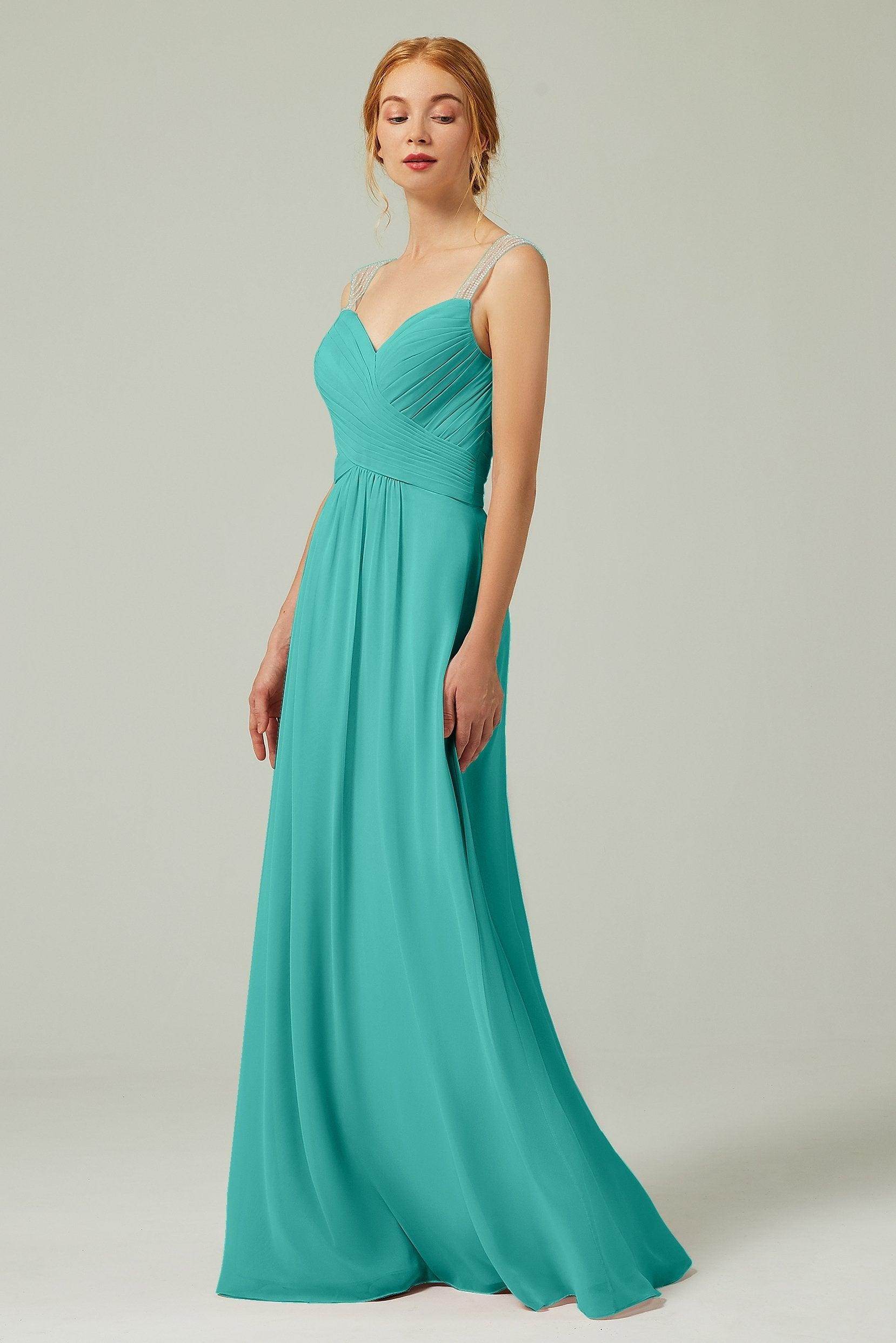A-Line Floor Length Chiffon Bridesmaid Dress CB0316