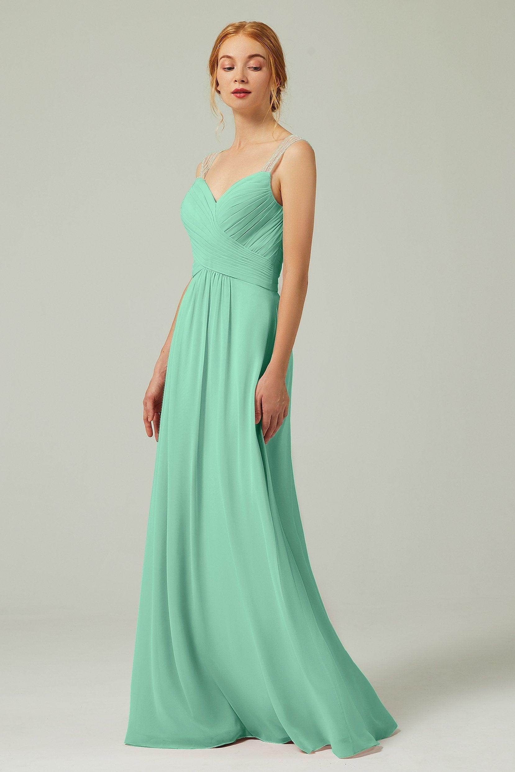 A-Line Floor Length Chiffon Bridesmaid Dress CB0316