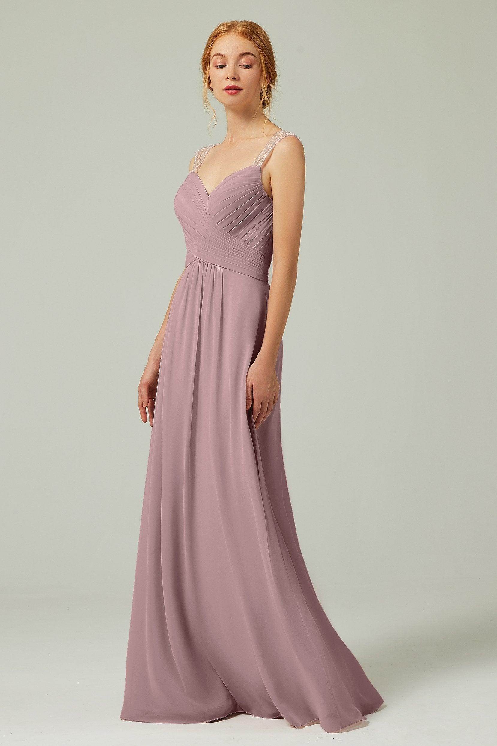 A-Line Floor Length Chiffon Bridesmaid Dress CB0316