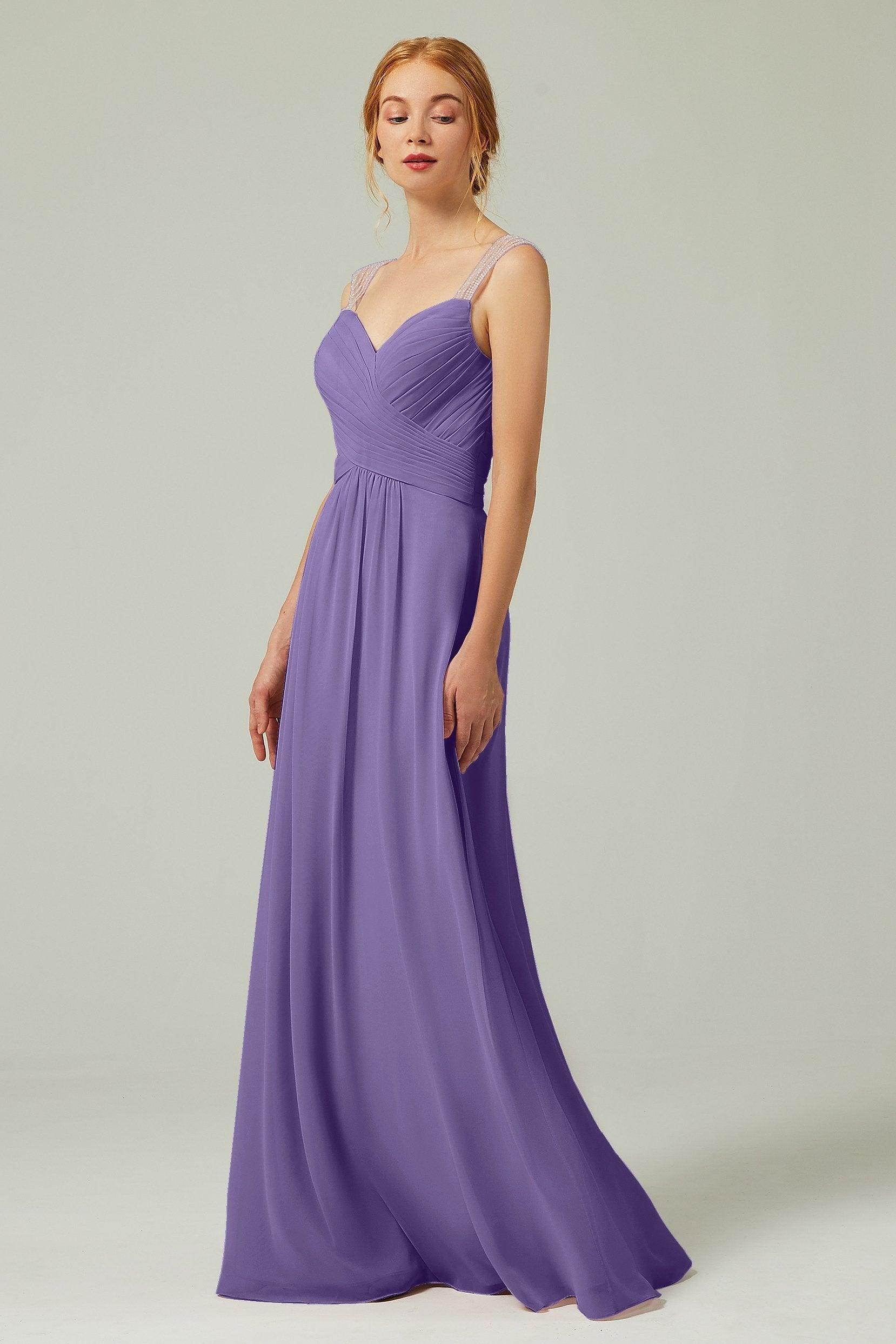 A-Line Floor Length Chiffon Bridesmaid Dress CB0316
