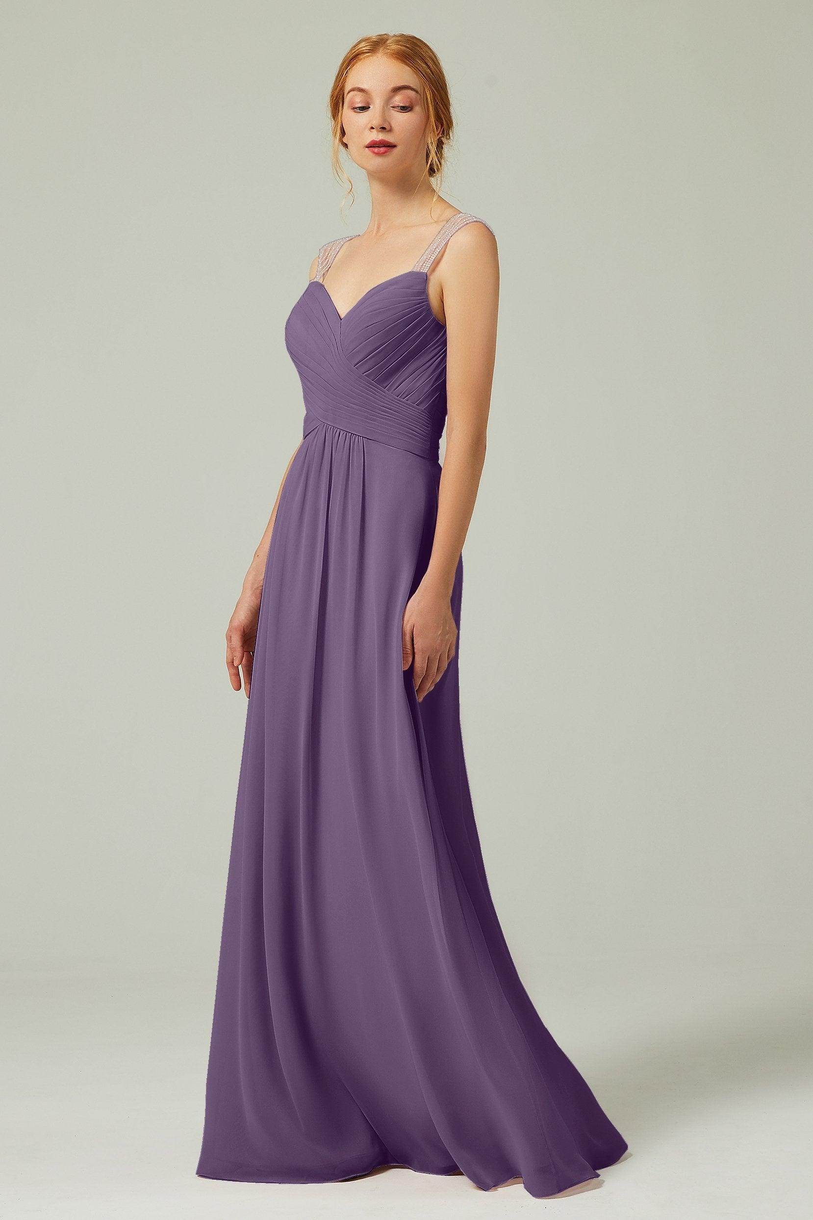 A-Line Floor Length Chiffon Bridesmaid Dress CB0316
