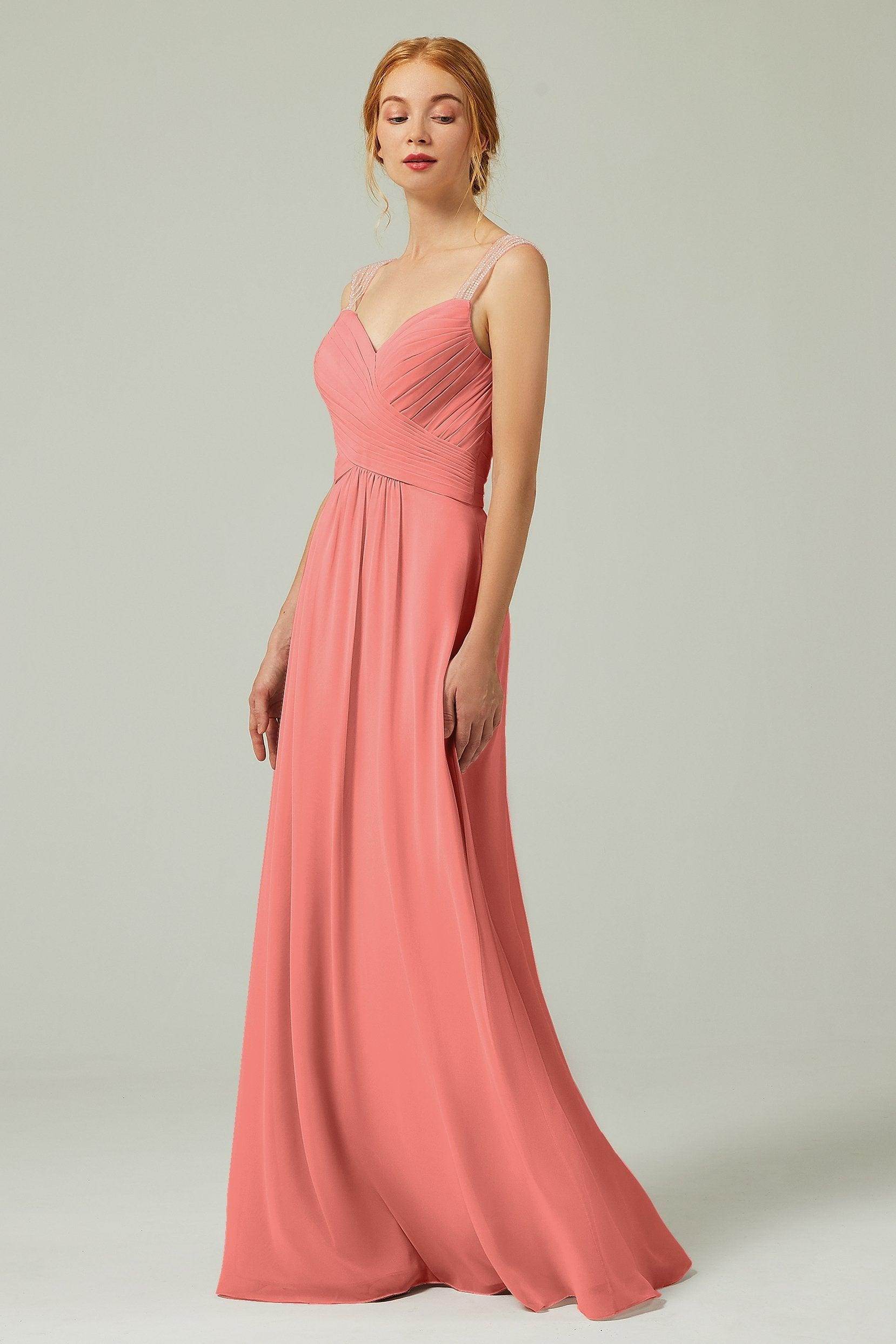 A-Line Floor Length Chiffon Bridesmaid Dress CB0316