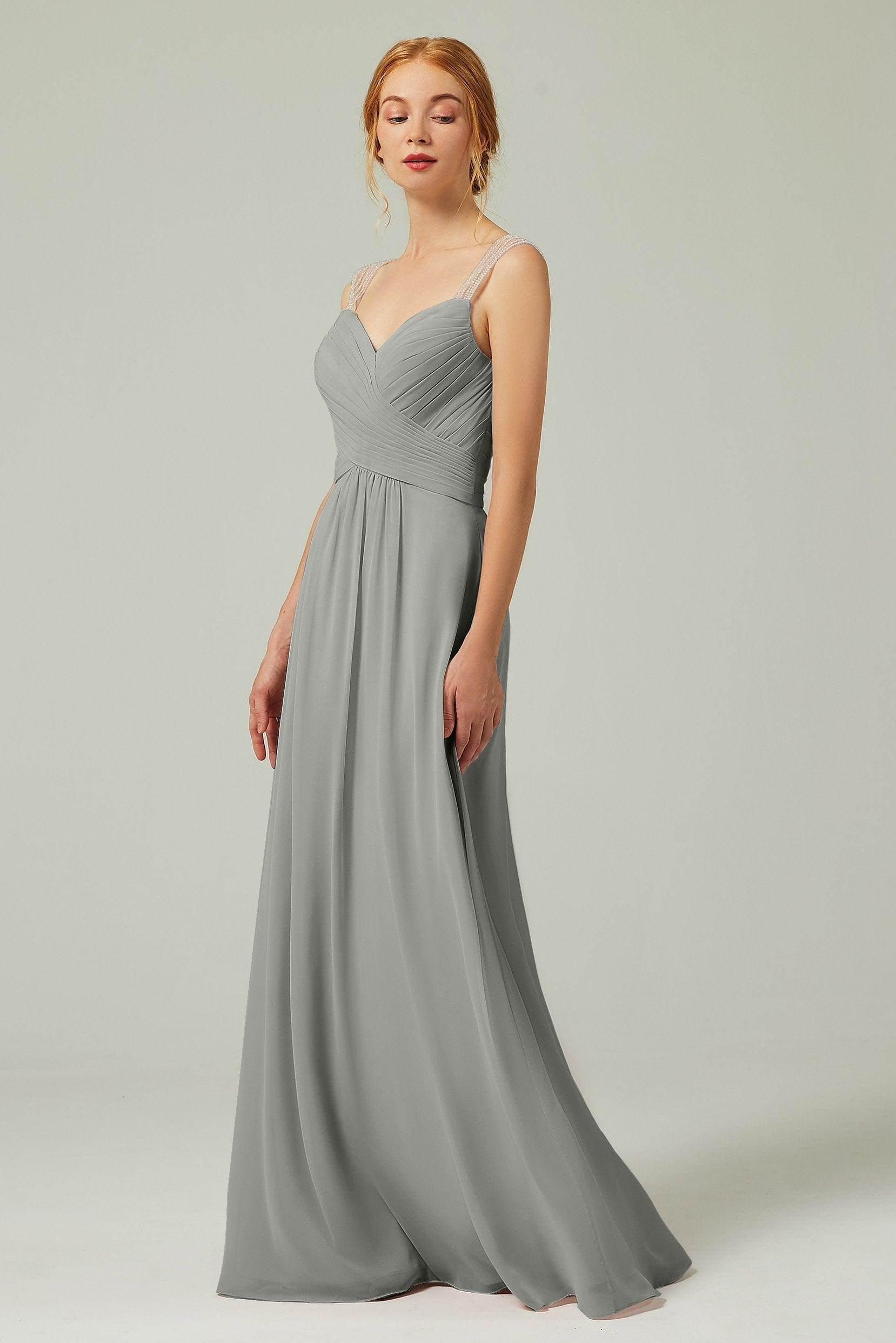 A-Line Floor Length Chiffon Bridesmaid Dress CB0316