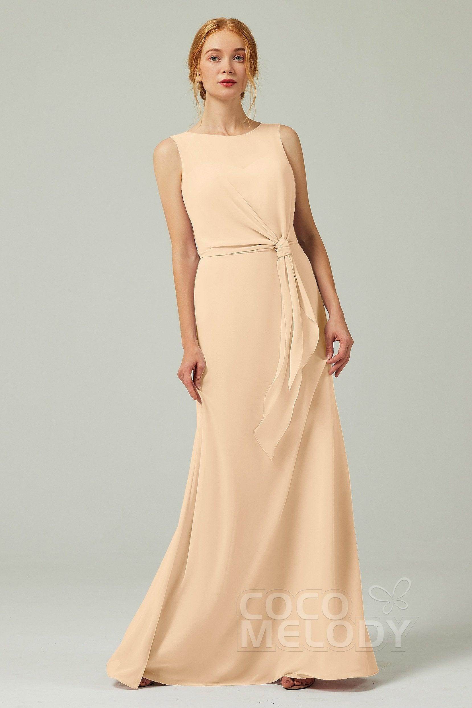 A-Line Floor Length Chiffon Bridesmaid Dress CB0317